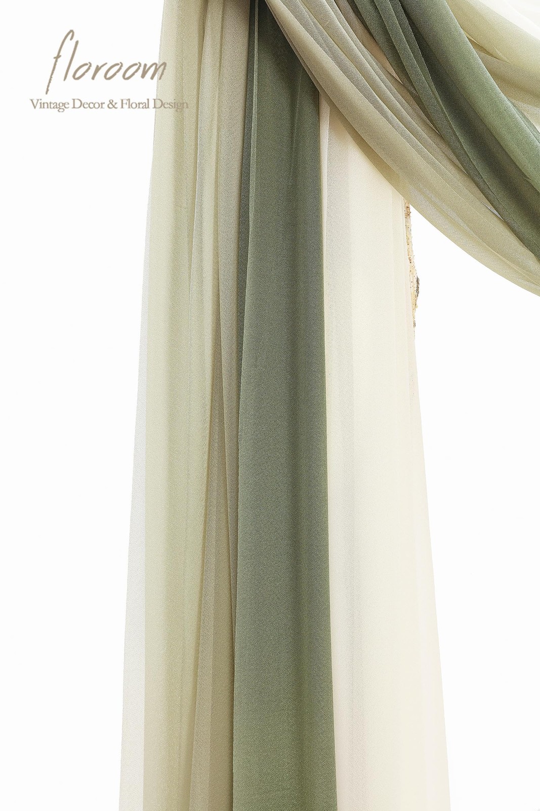 Floroom Wedding Arch Draping Fabric 3 Panels 20Ft Chiffon Fabric Drapes Arbor…