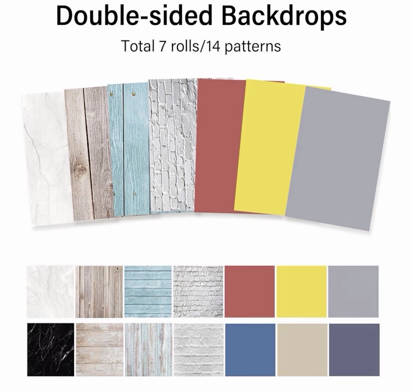 7Pcs 14Patterns Table Photo Backdrop Board Small product photograph 16.5×11.5in