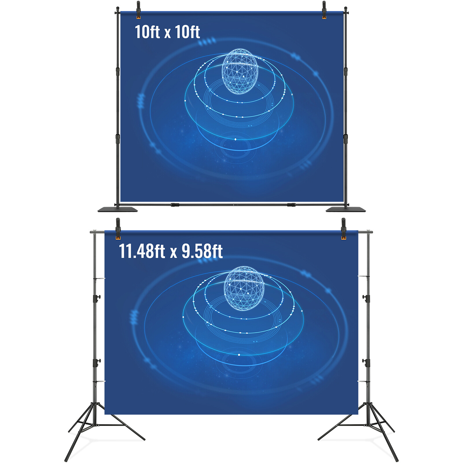 Pipe and Drape Kit Heavy Duty Backdrop Stand Carbon Steel Banner Base 10 / 12 ft