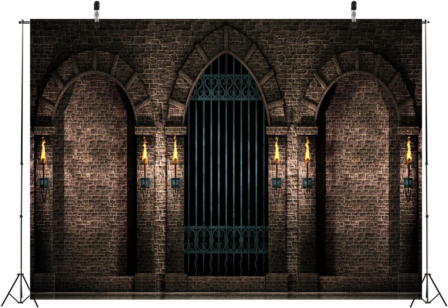 BELECO 7x5ft Fabric Gothic Castle Photography Backdrop Ancient Stone Wall Arches
