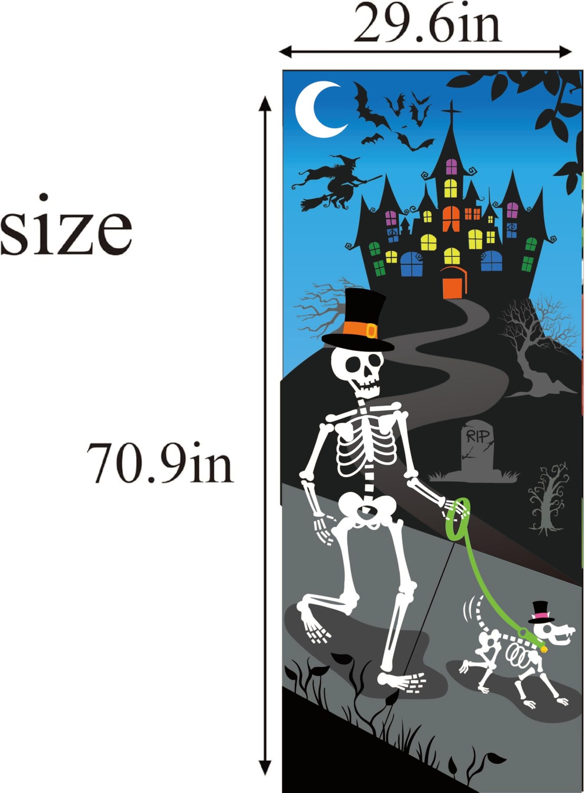 Halloween Door Cover Poster Party Supplies Front Door Sign Banner Holiday Decor