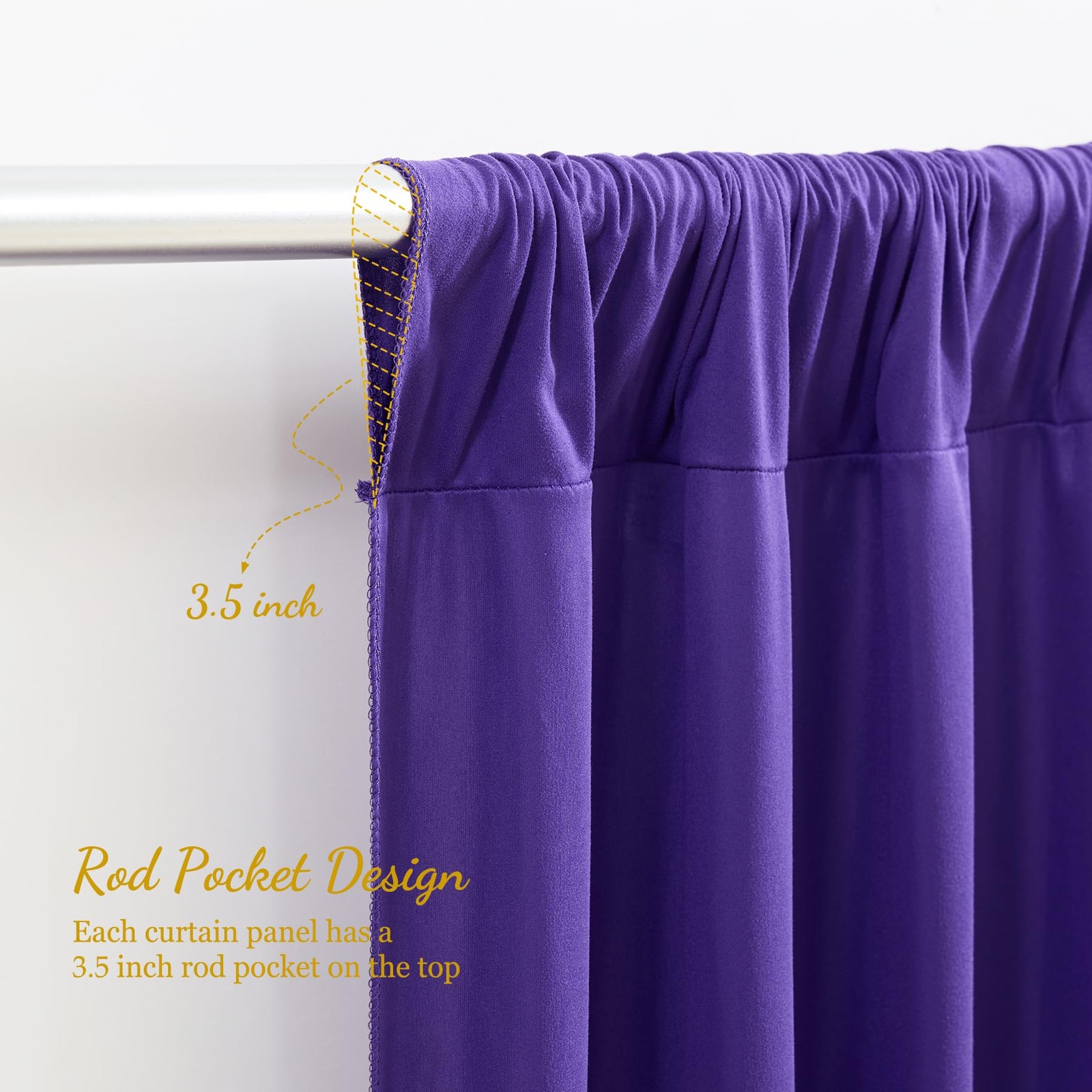 8x10FT Dark Purple Backdrop Curtains for Wedding Parties, Free Polyester Phot…