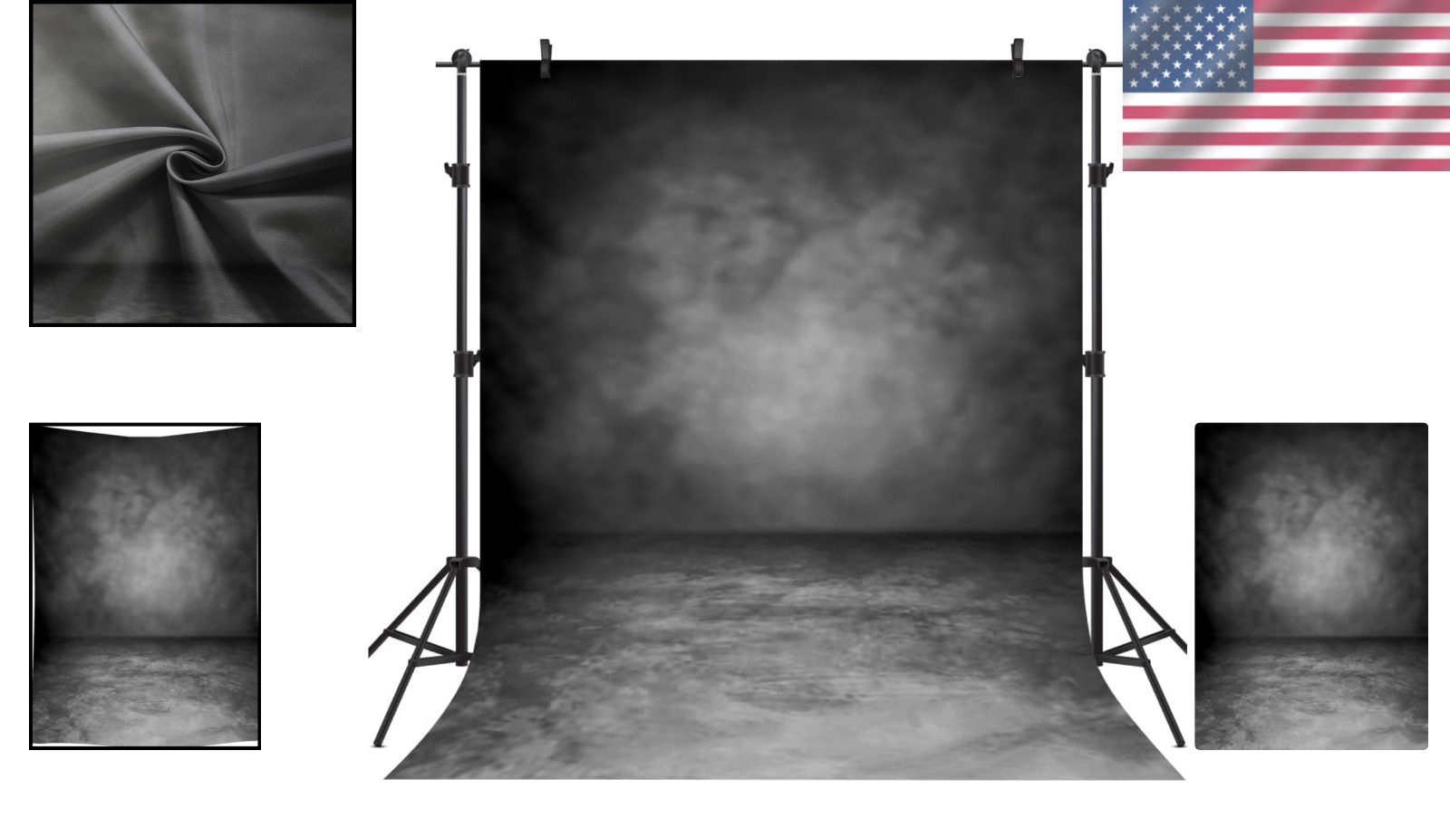 5X7Ft Black Abstract Retro Photography Backdrop for Stunning Portraits