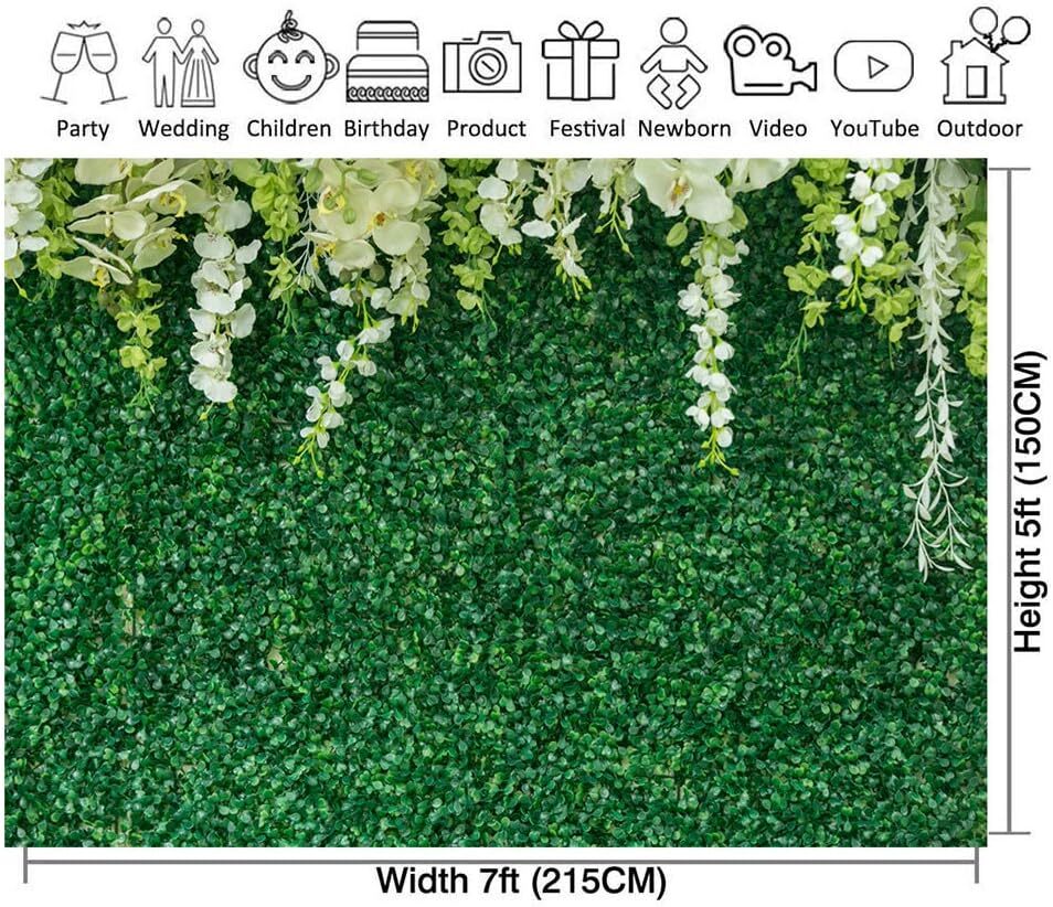 Fondo De Vegetacion De 7X5 Pies Con Flores, Fondo De Fotografia De Flores Bl…