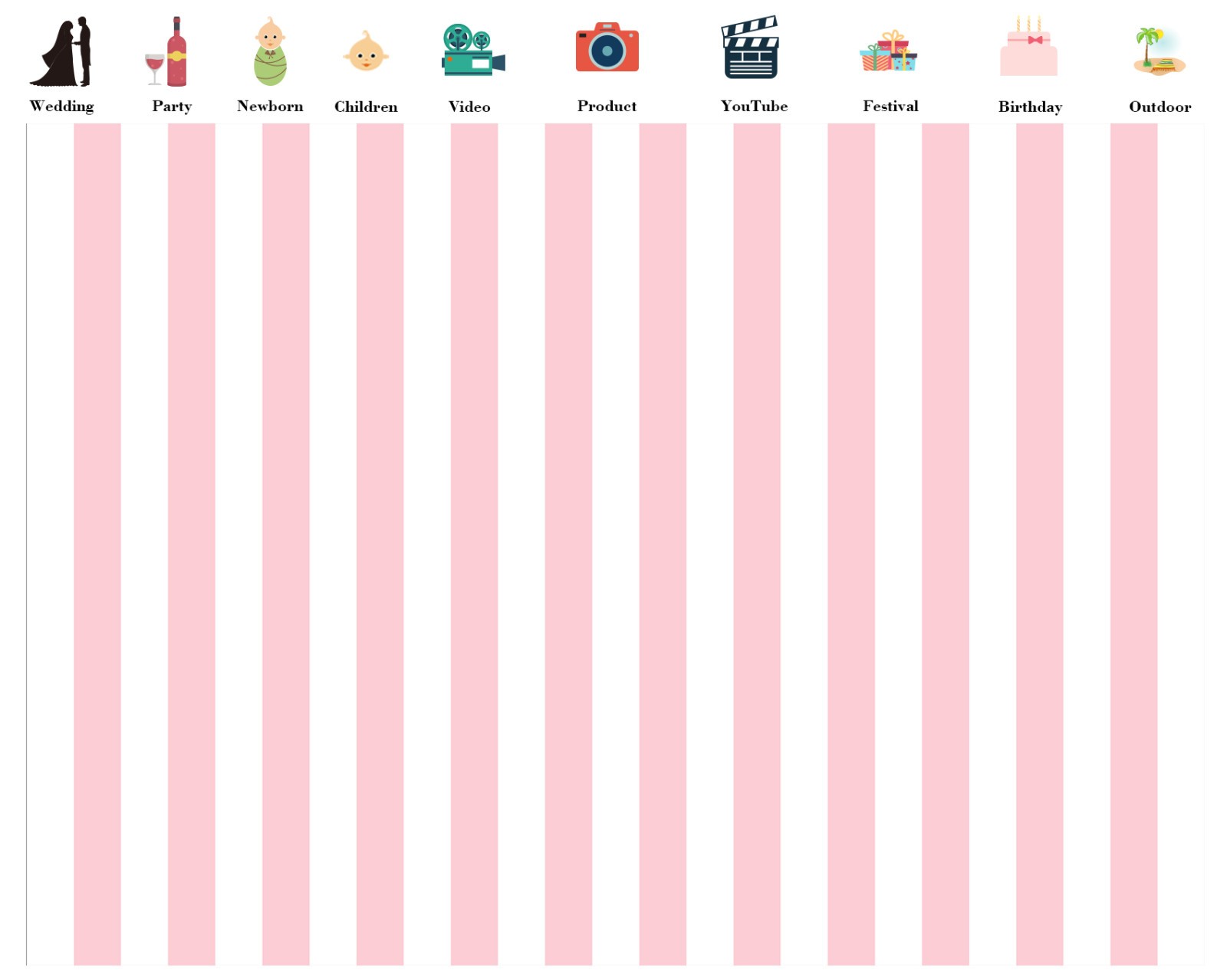 10x8ft Vertical Streak Textured Pink and White Striped Background Studio Props
