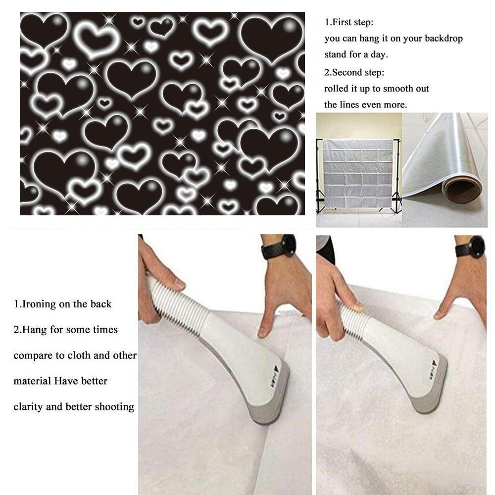 Black Heart Party Photo Backdrop 7x5FT Early 2000s Backdrops for 7x5FT,