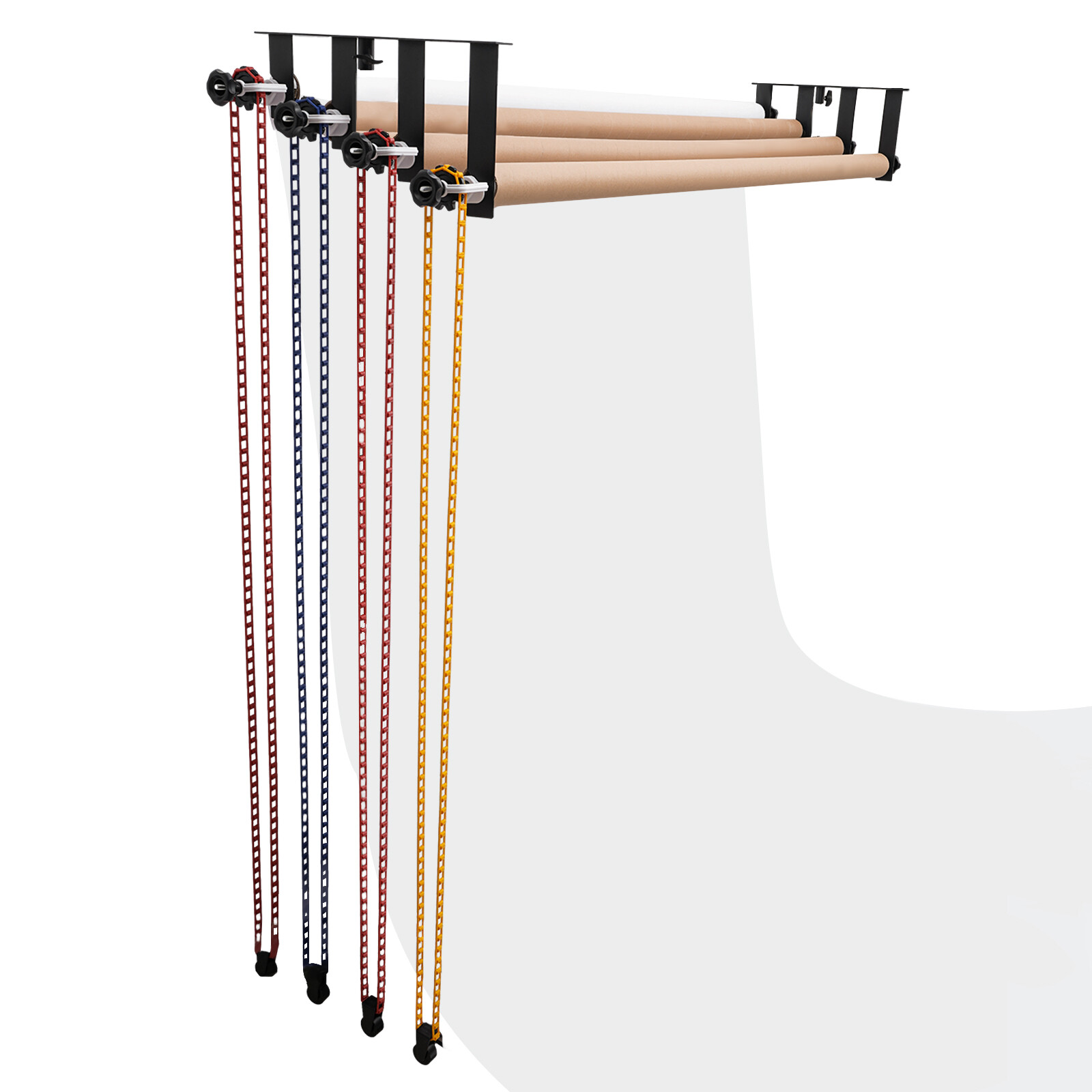 4-Roller Photography Wall Mounting Support Stand Kit Manual Background Holder US