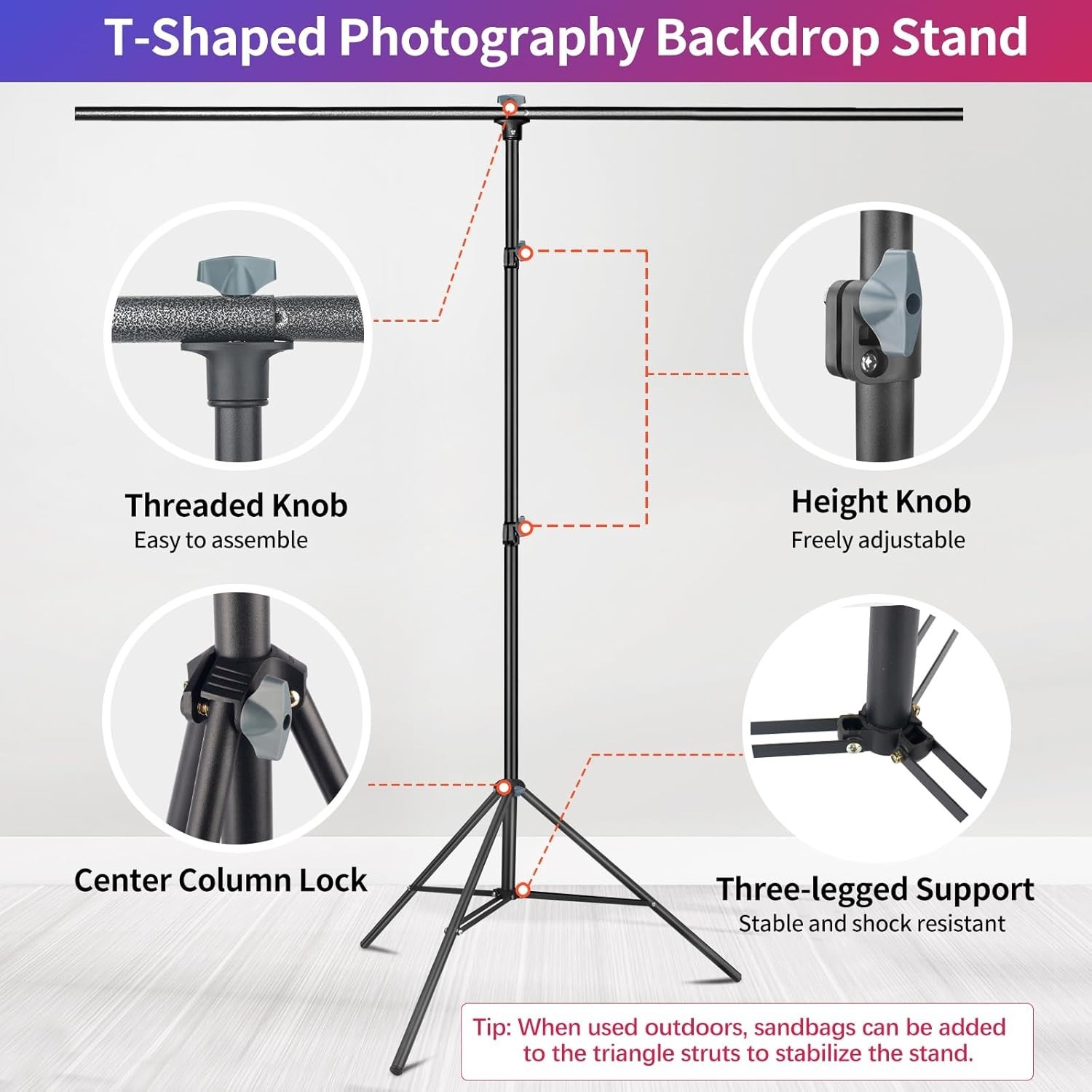 Green Screen Backdrop with Stand Kit 5×6.5ft, Portable Chromakey GreeN 5
