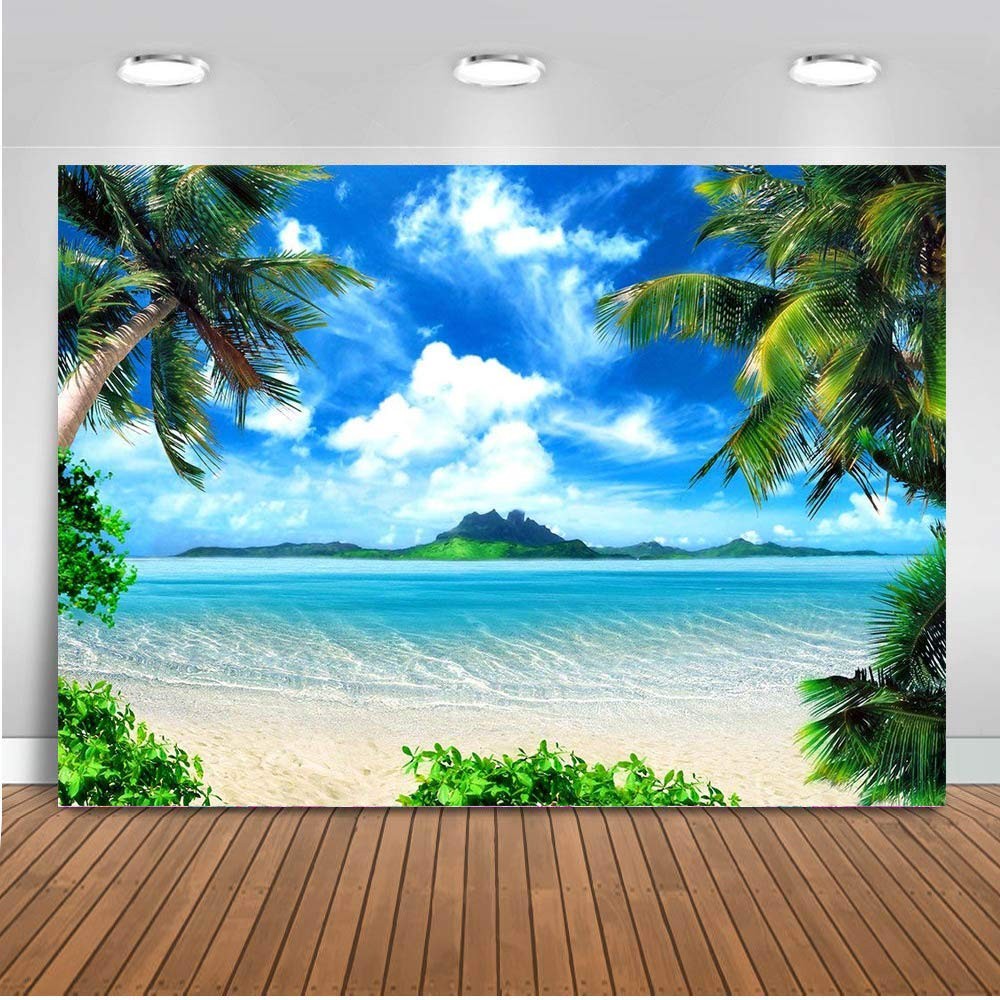 Summer Tropical Beac Photography Backdrops for Hawaii Luau Theme Pool Party
