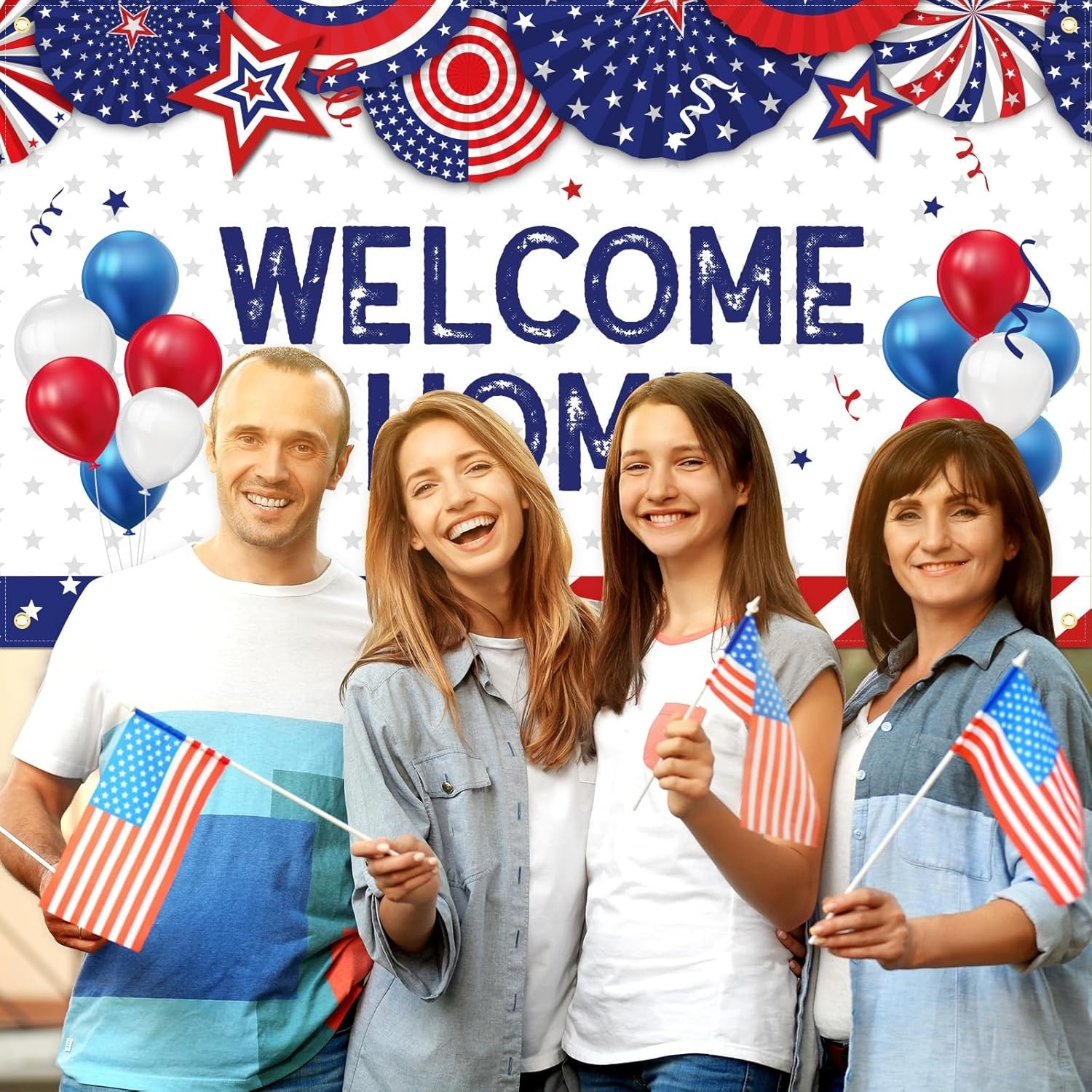 Large Welcome Home Banner Military Red White and Blue Welcome Home Decoration fo
