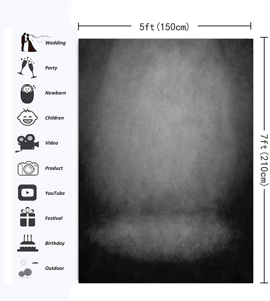 Black Gray Abstract Portrait Backdrop 5x7FT Photography Studio Background