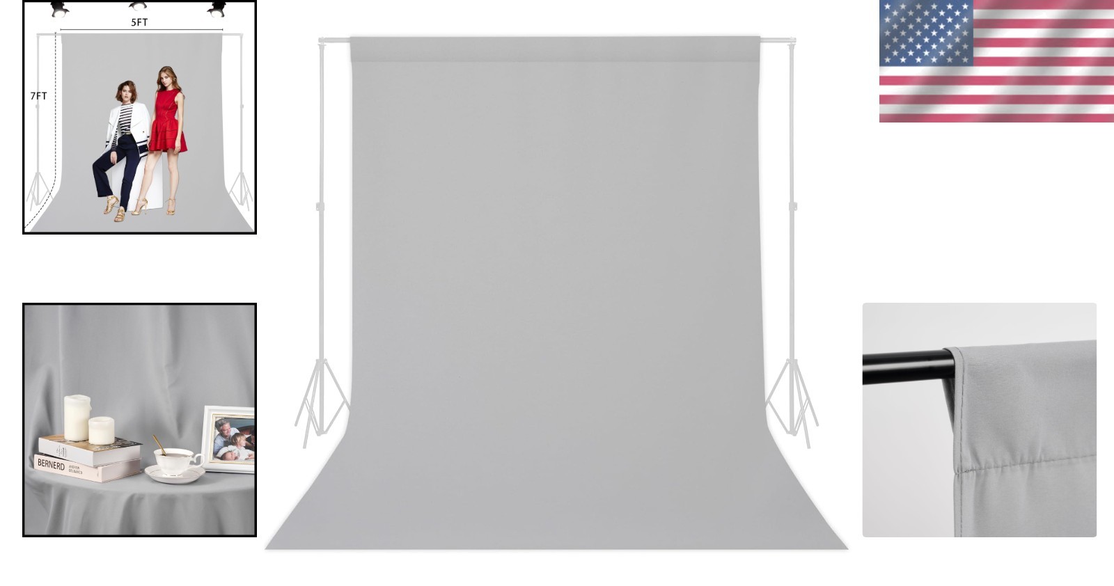 Classic 5×7 FT Gray Backdrop for Professional Video and Photography Sessions