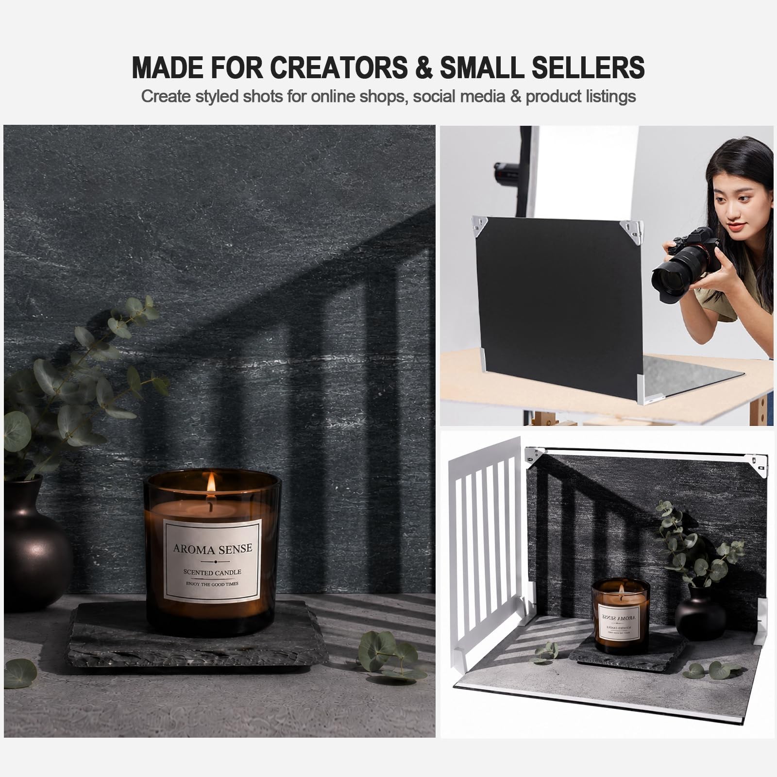 12 PCS Tabletop Paper Background Kit Product Food Photography 16.5×11.7″