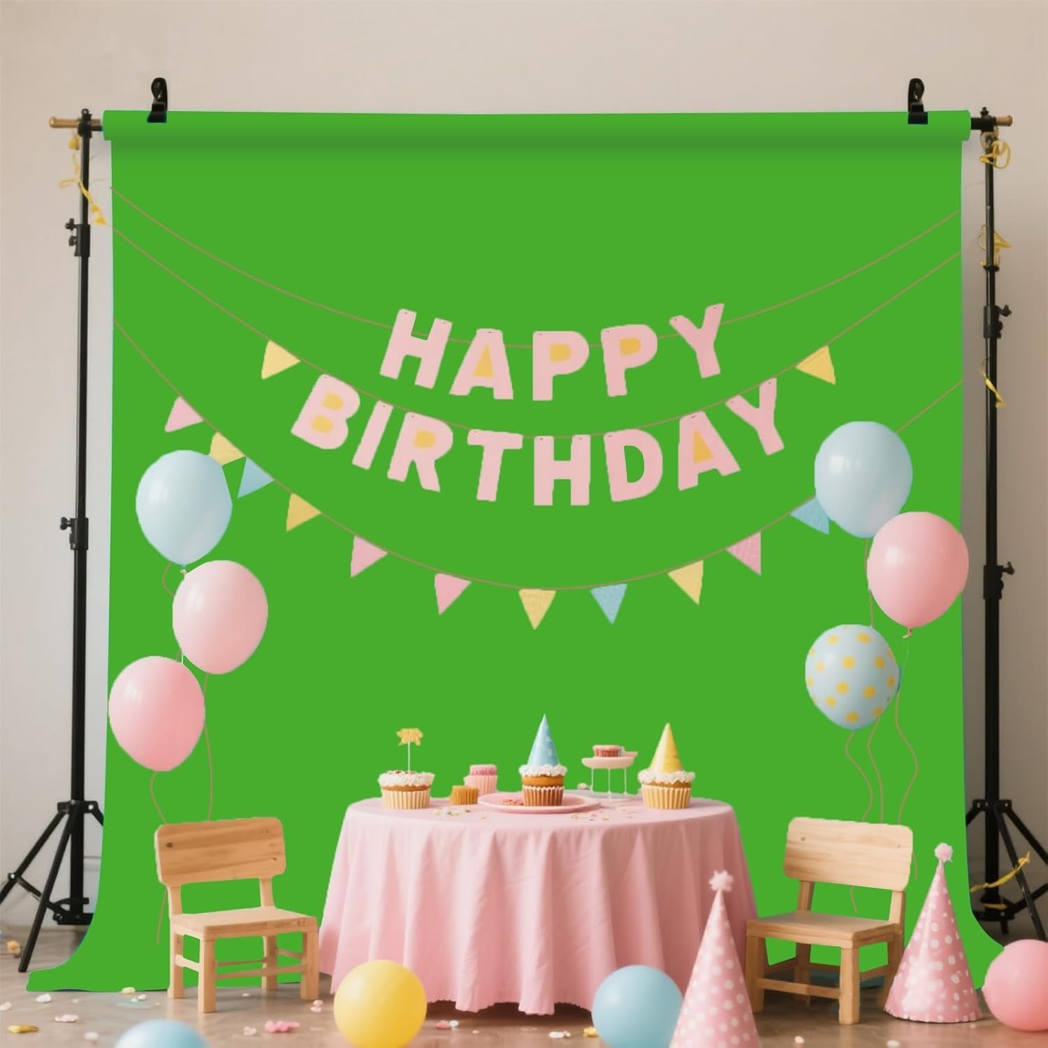 Professional 8x10FT Chroma Key Green Screen – Perfect for Live Streaming & Zoom