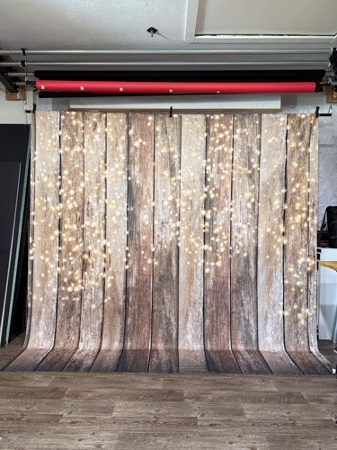 10×10 Denny Manufacturing CP7682 Rustic Lights Freedom Cloth Backdrop Rod Pocket