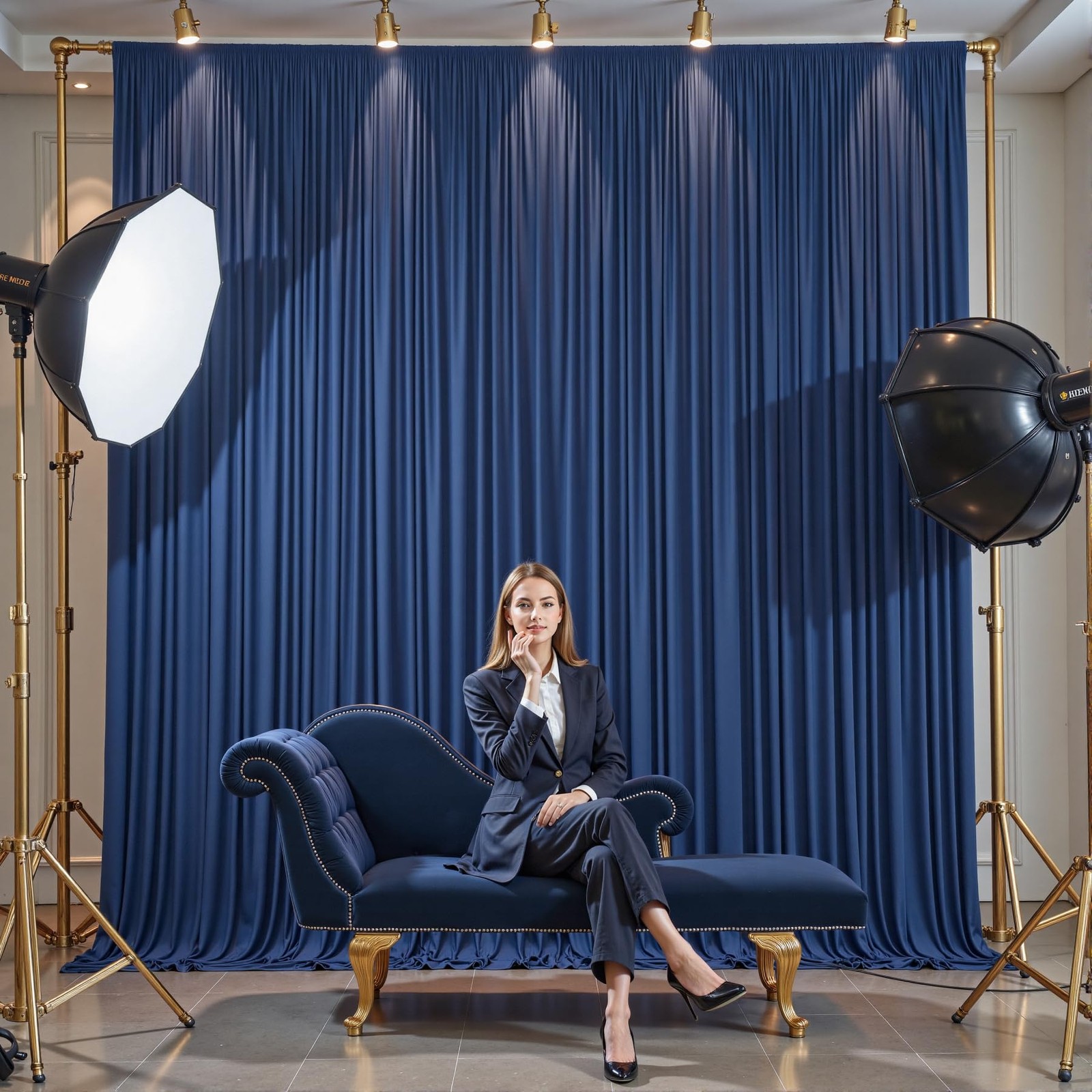 10 Panles Navy Blue Backdrop Curtains – W4′ x H10′(10 panels),