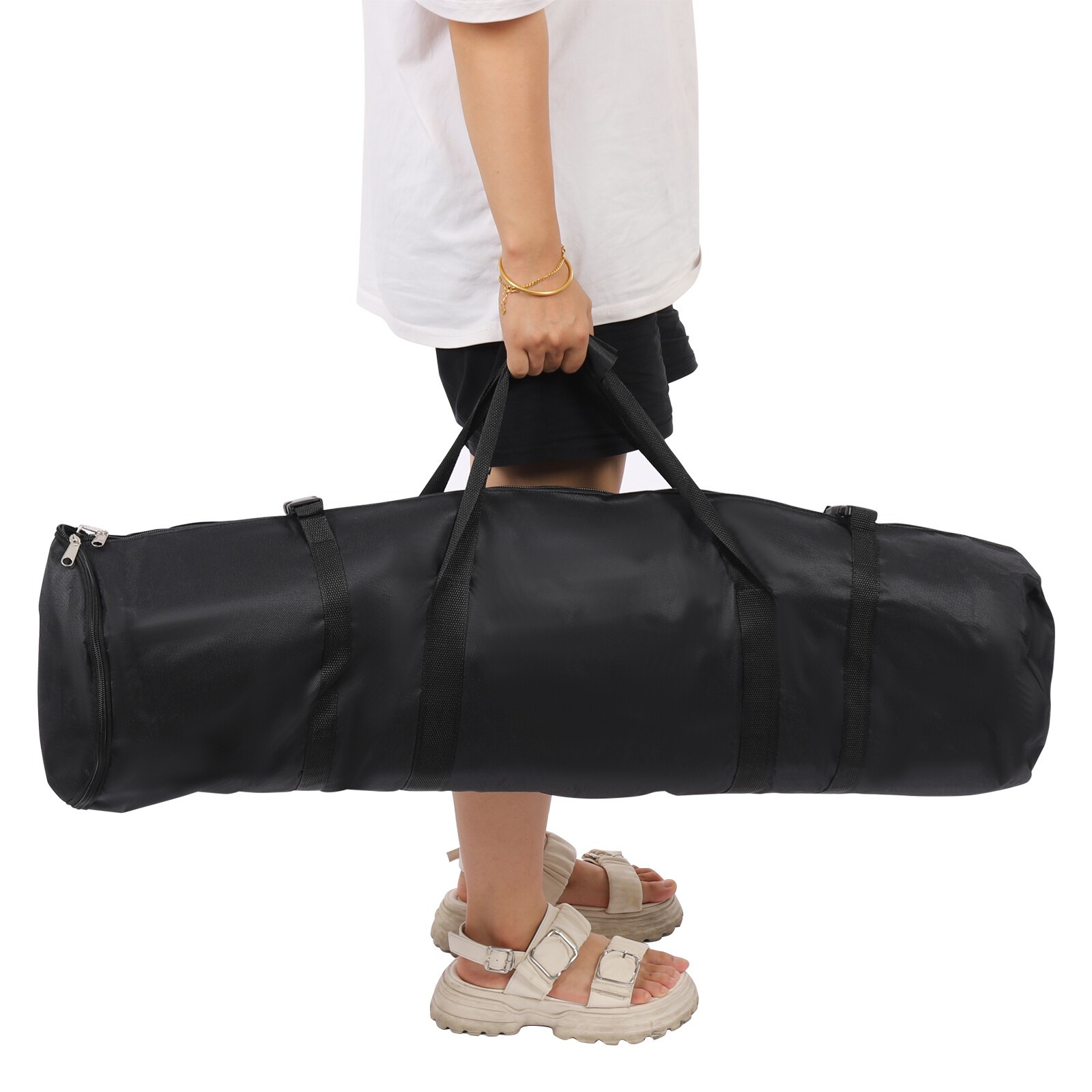 Backdrop Stand Floor Standing Photography Backdrop Stand w/Black Cloth 3.88*2.3m