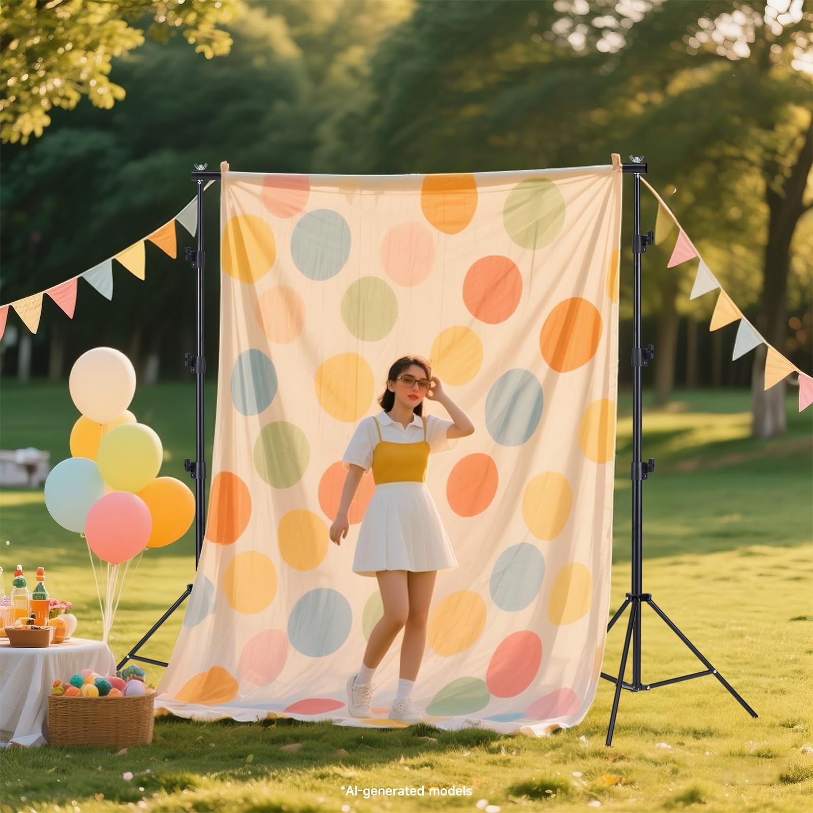 8x10ft Backdrop Stand Kit – Adjustable Photo Background Support System for Ph…