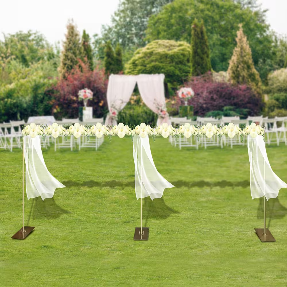 118.2 In. X 236.4 In. Heavy-Duty Wedding Backdrop Stand Kit with Metal Steel Bas