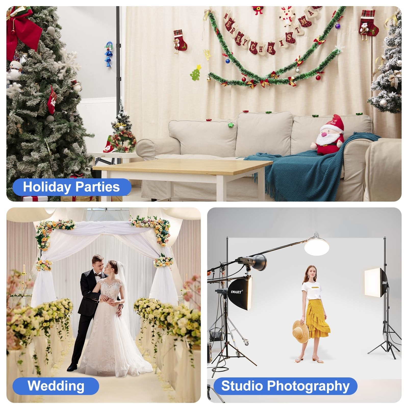 EMART Photo Video Studio 7x10Ft (H x W) Adjustable Background Stand Backdrop …
