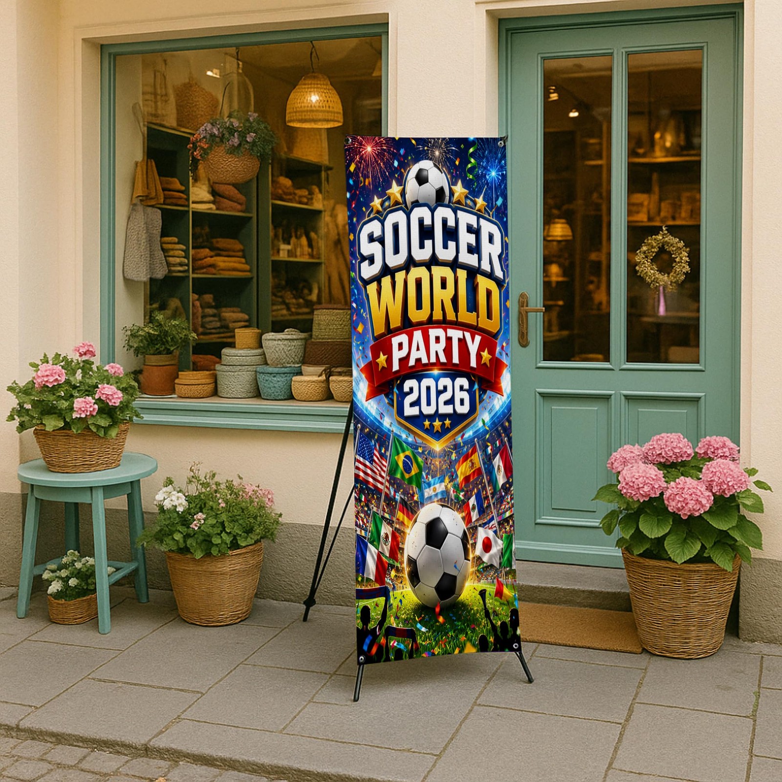 X-Stand Banner Display for Soccer Decorations by DC Compatible with F1FA | Fo…