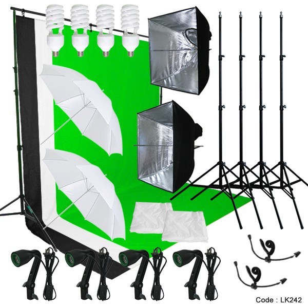 Linco Pheno Studio Lighting Softbox Umbrella Photography Backdrop Stand Kit