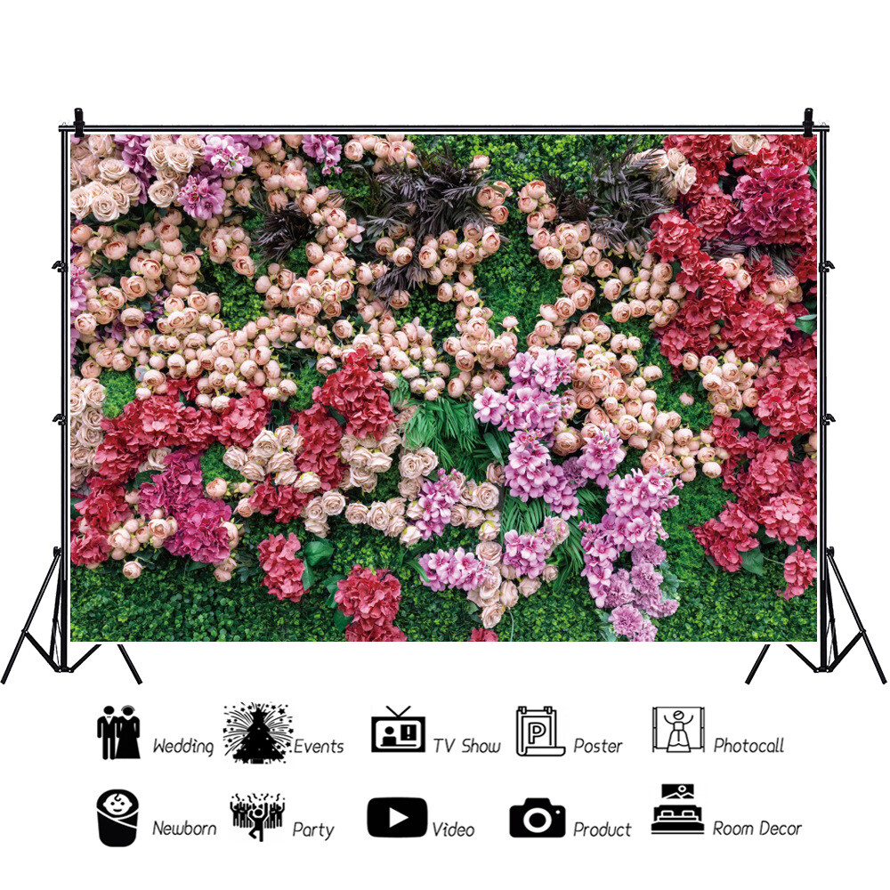 Floral Photography Background Rose Backdrop for Wedding Party Festival Decor