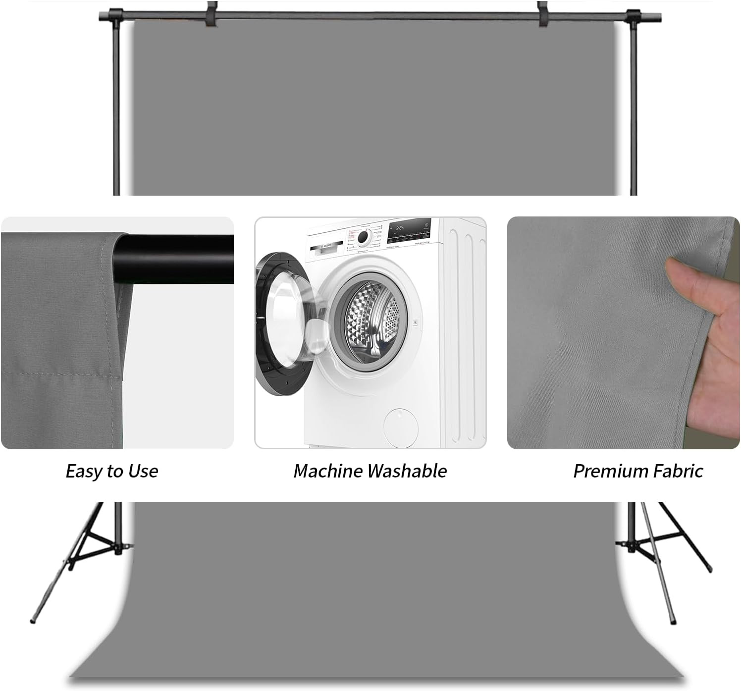 Gery 5×7 Ft Photo Backdrop for Weddings, Birthdays, and Graduations