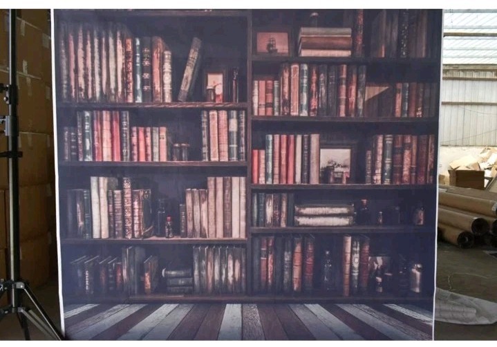 AOFOTO 10ftx10ft Old Books On Vintage Bookshelf Vinyl Backdrop