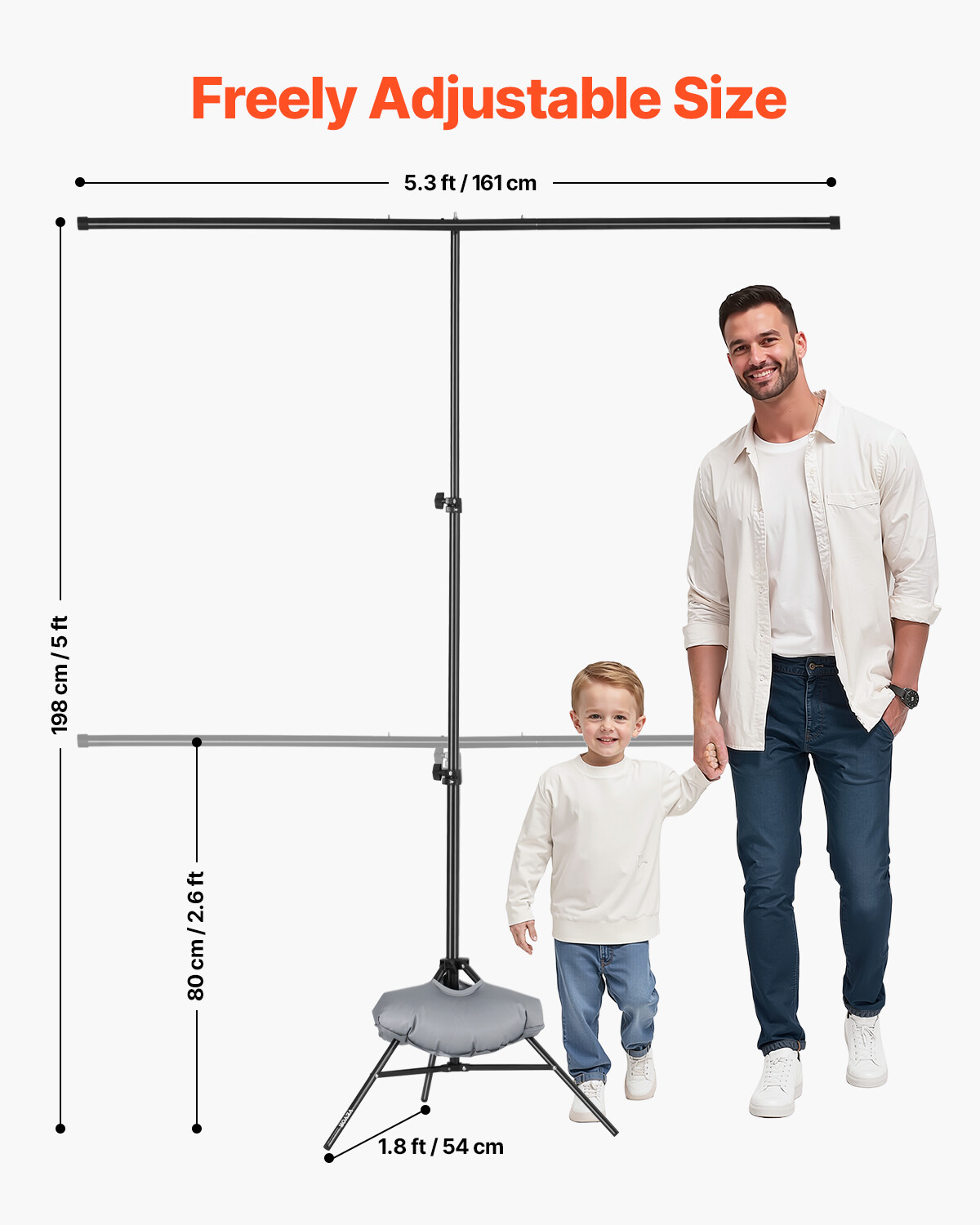 Backdrop Stand Background Stand Kit 5 x 6.5 ft for Party & Photo Studio
