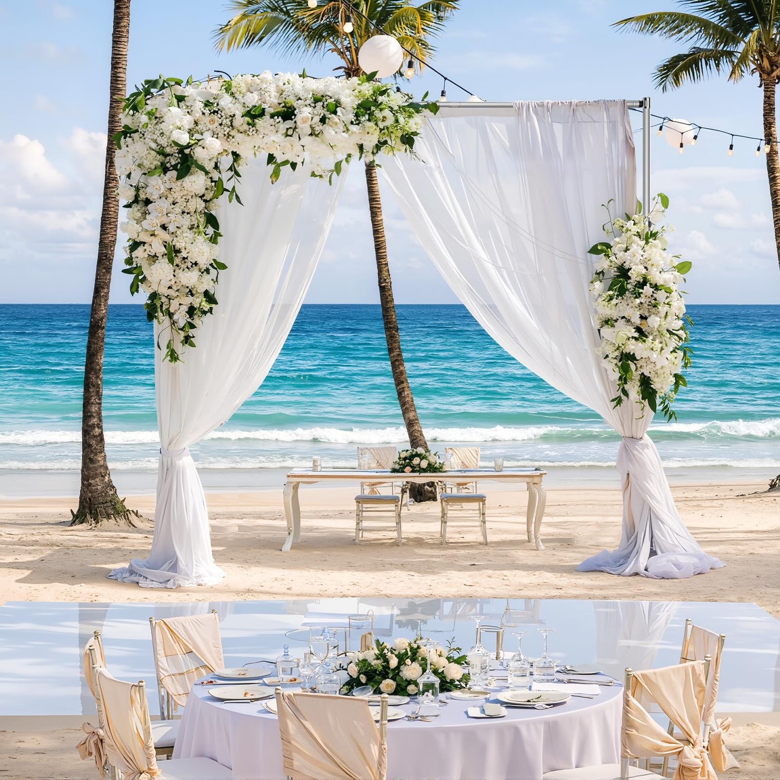 Pipe and Drape Backdrop Stand, 10x10ft Heavy Duty Adjustable Backdrop Frame w…
