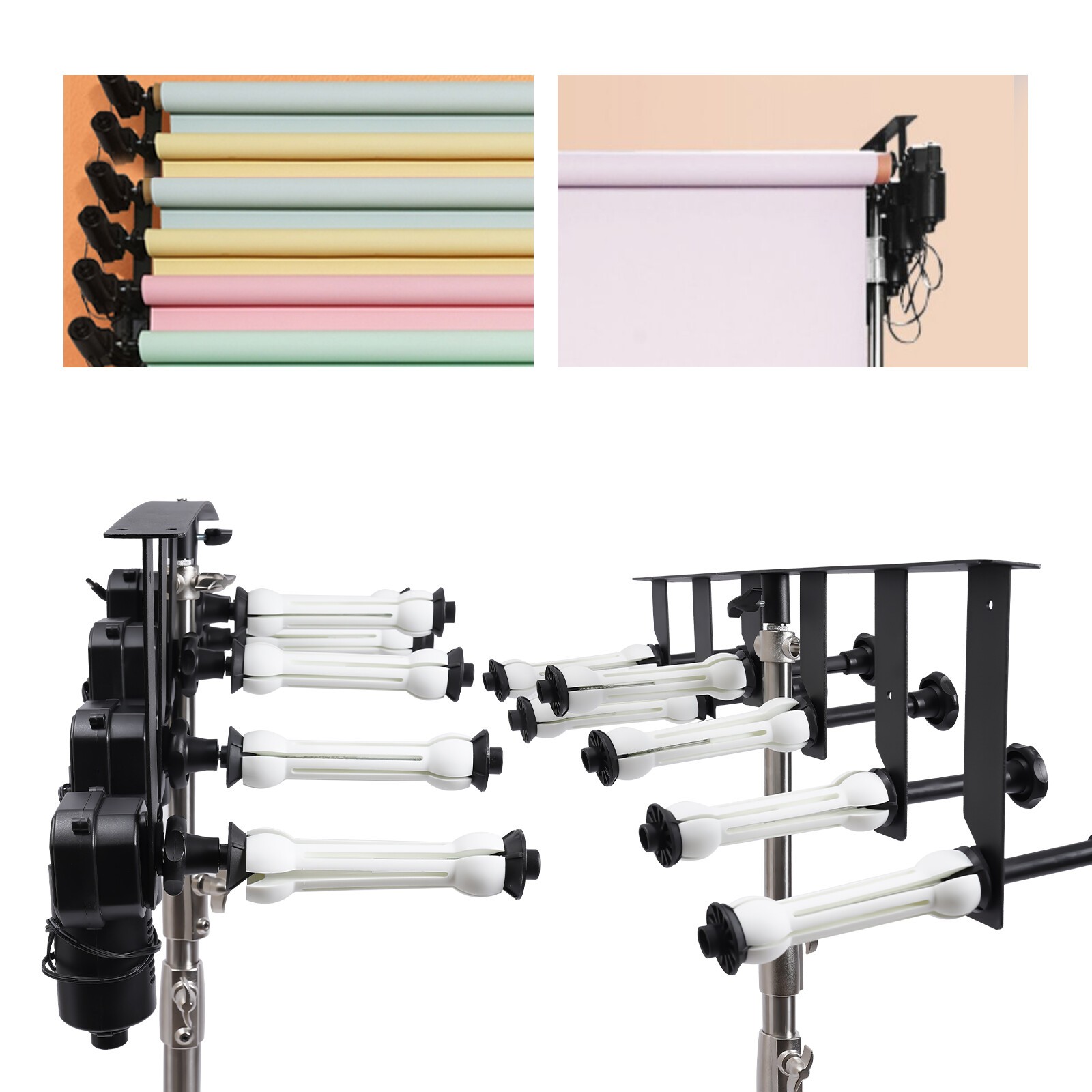 Motorized 6-Roller Backdrop Support System Wall Mount Photo Video w/ Remote NEW