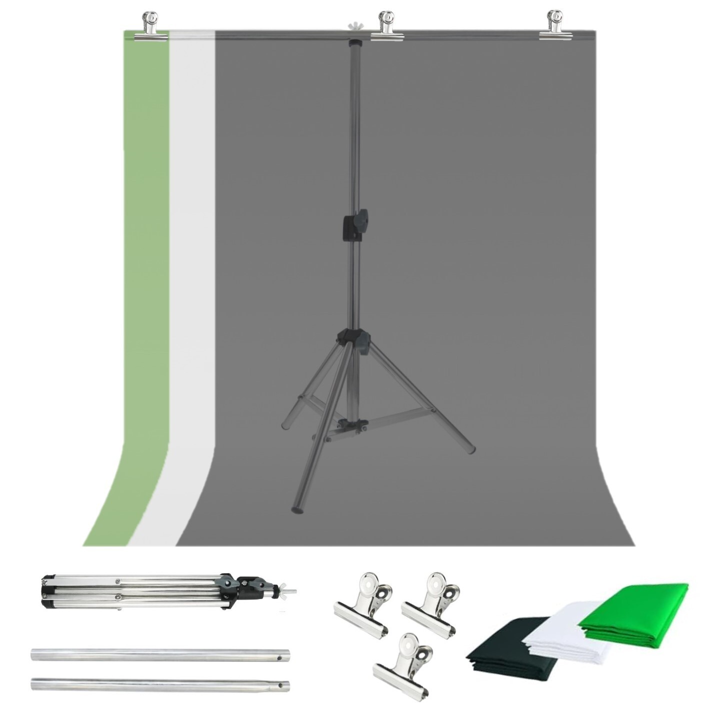 LINCO Table Top Photo Backdrop Support Stand 2.2×2.6ft Green/White/Black Screen