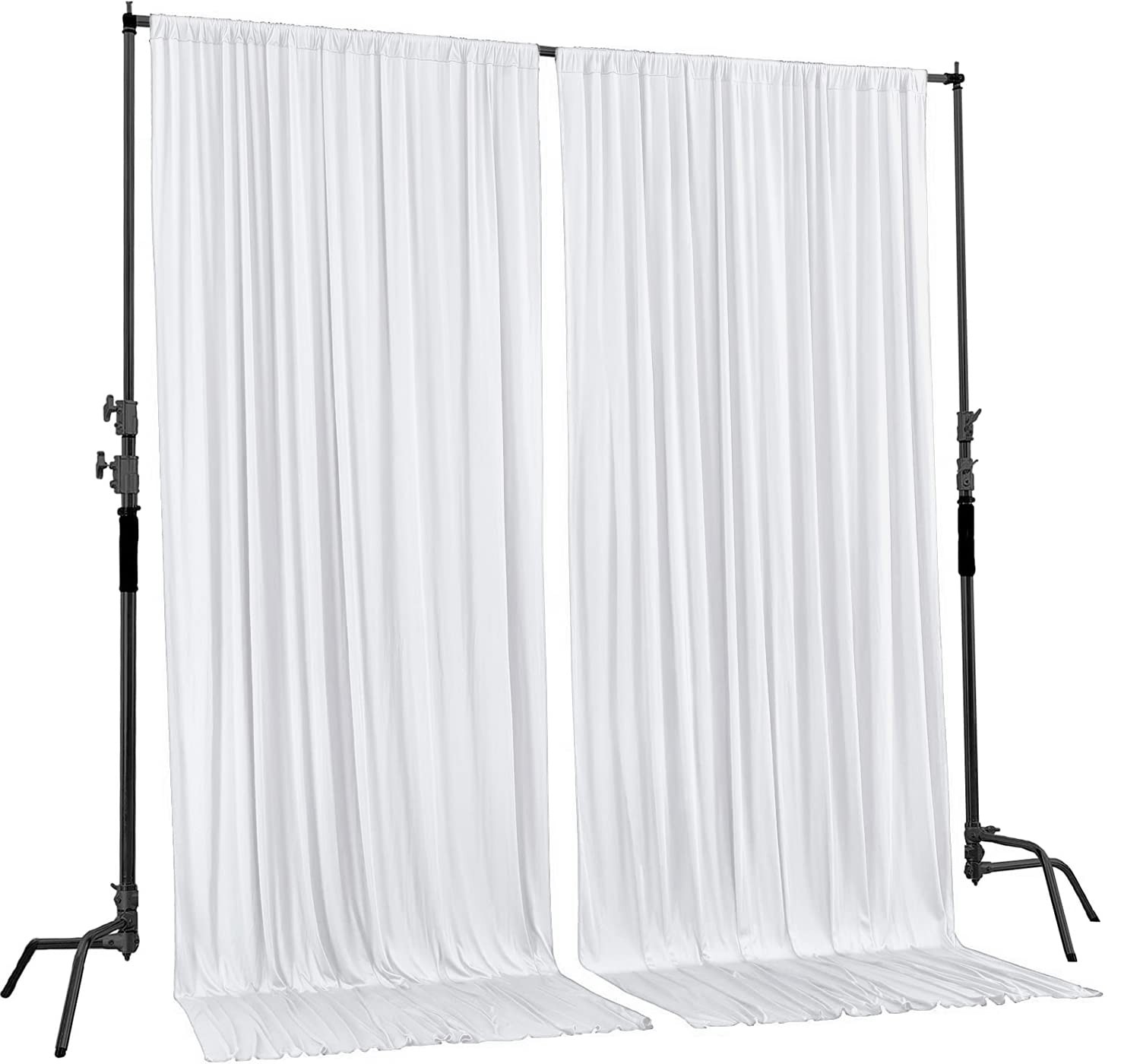 AK TRADING CO. 10 feet Wide x 12 feet Long IFR Polyester Backdrop Drapes Curt…