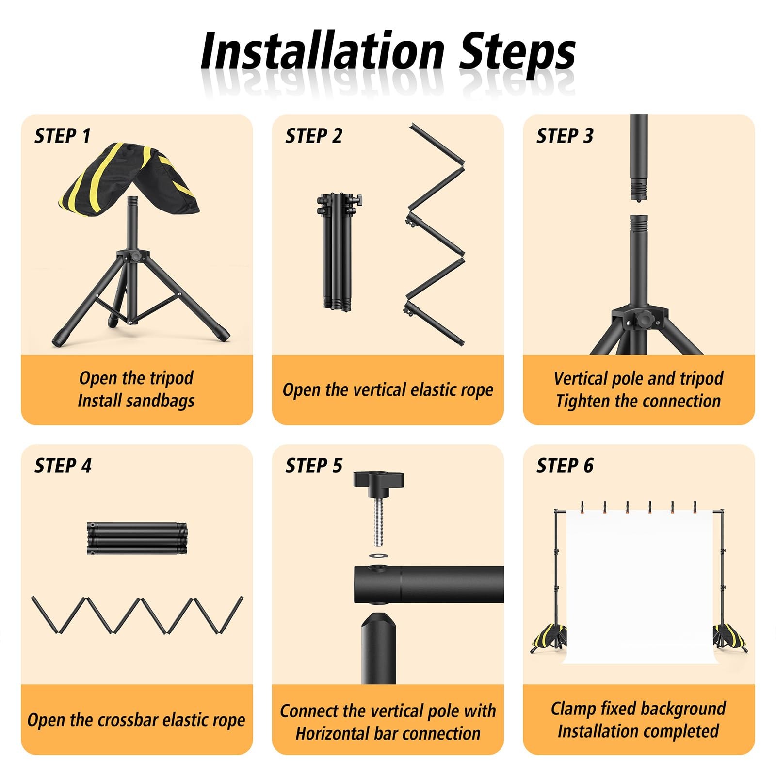 10×7.5 FT Heavy Duty Adjustable Photo Backdrop Stand Party Wedding Kit