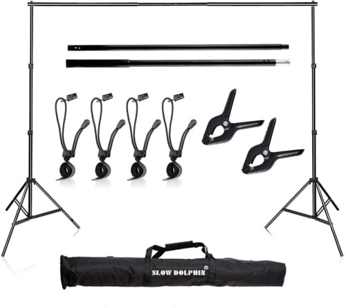 SLOW DOLPHIN Photo Video Studio 10Ft Adjustable Backdrop Support System Kit Back