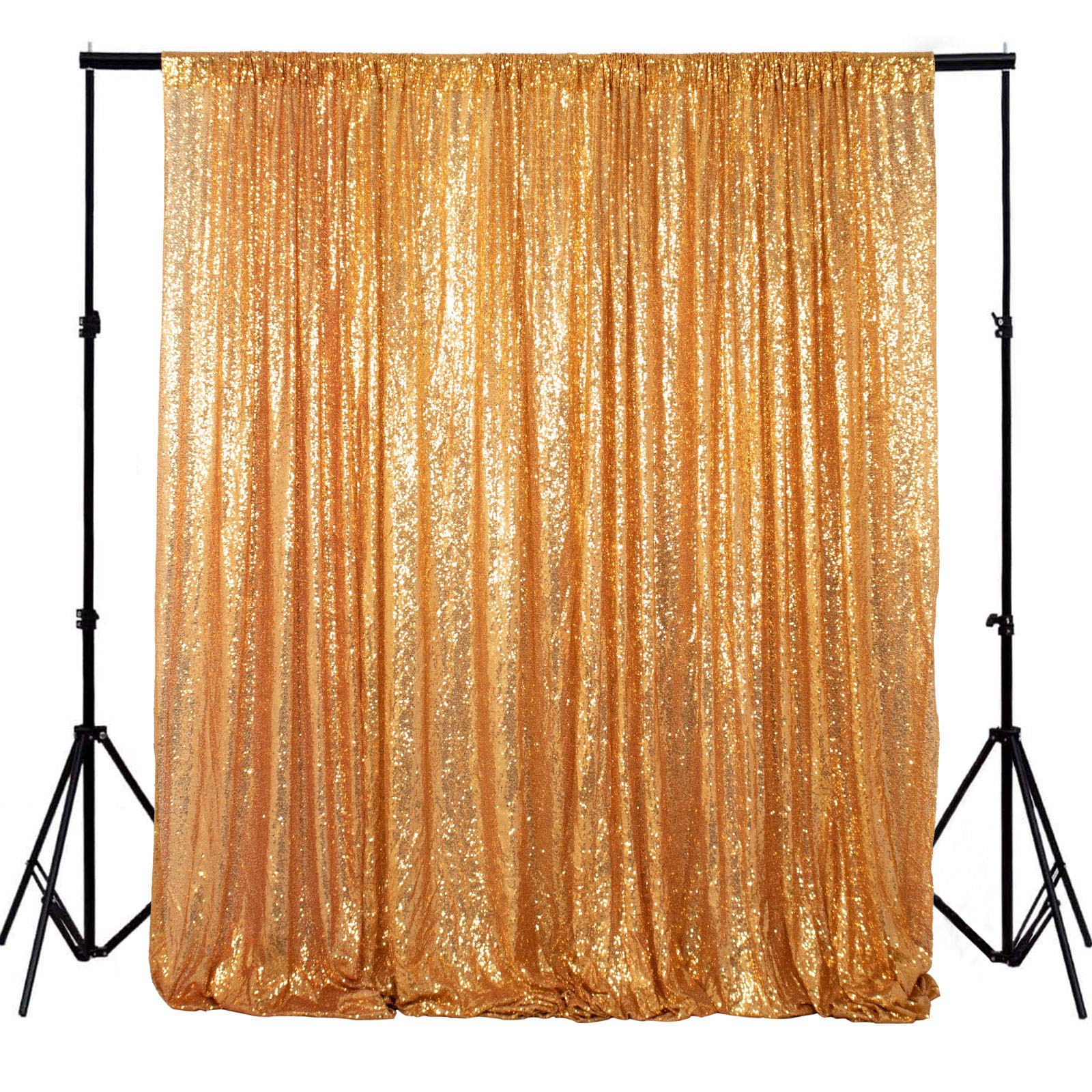 Gold Sequin Backdrop 8x10FT Photo Booth Background Christmas Curtain Decor