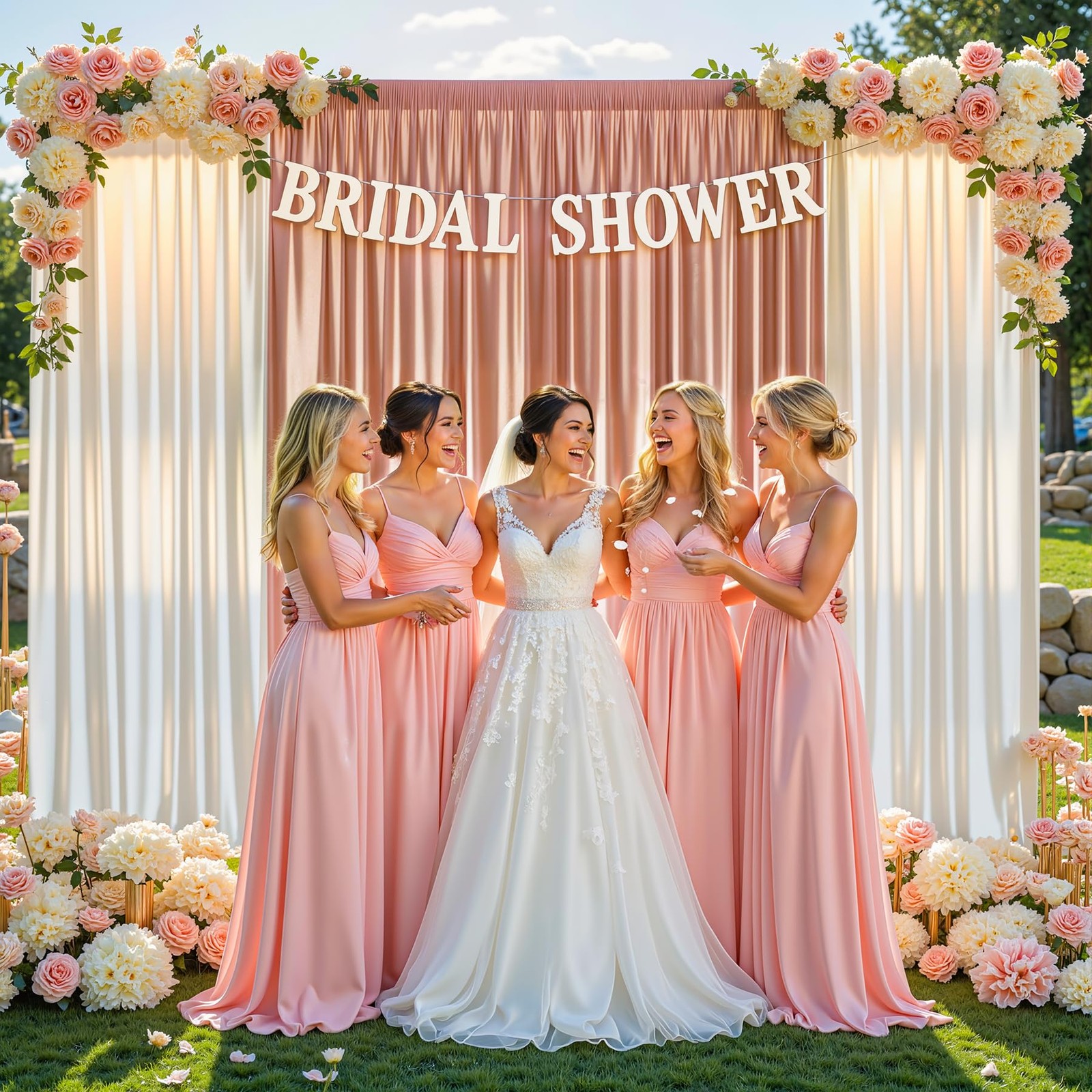 40x10ft Rose Gold Glitter Backdrop Curtain for W5 x H10′(8 Panels),
