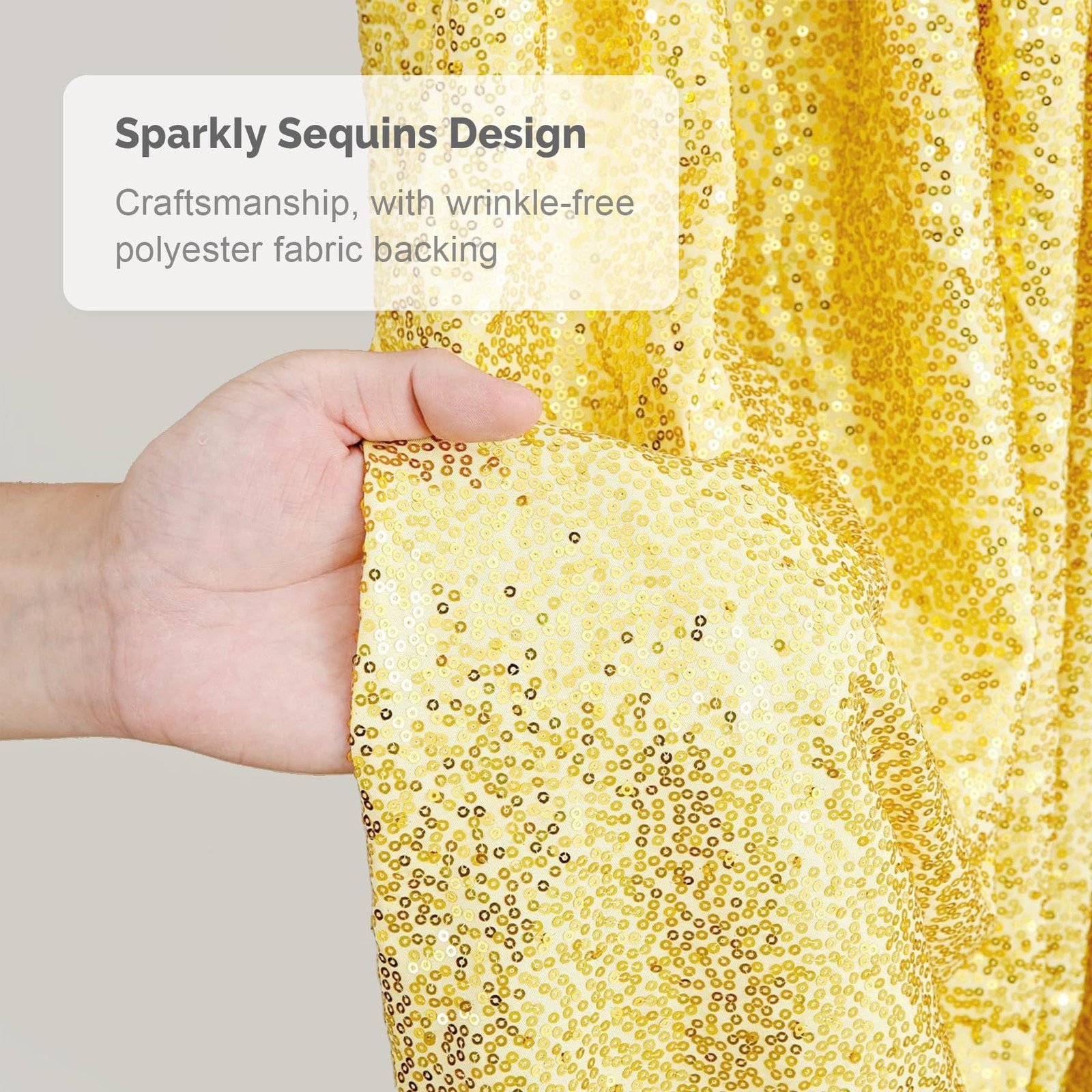 6.5FT Gold Sequins Round Backdrop Cover – Sparkly Glitter Round Arch Stands C…