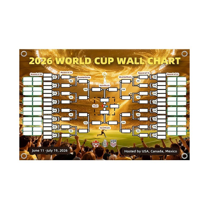 2026 US Canada Mexico World Cup Fan Cheering Match Schedule Map Background Cloth