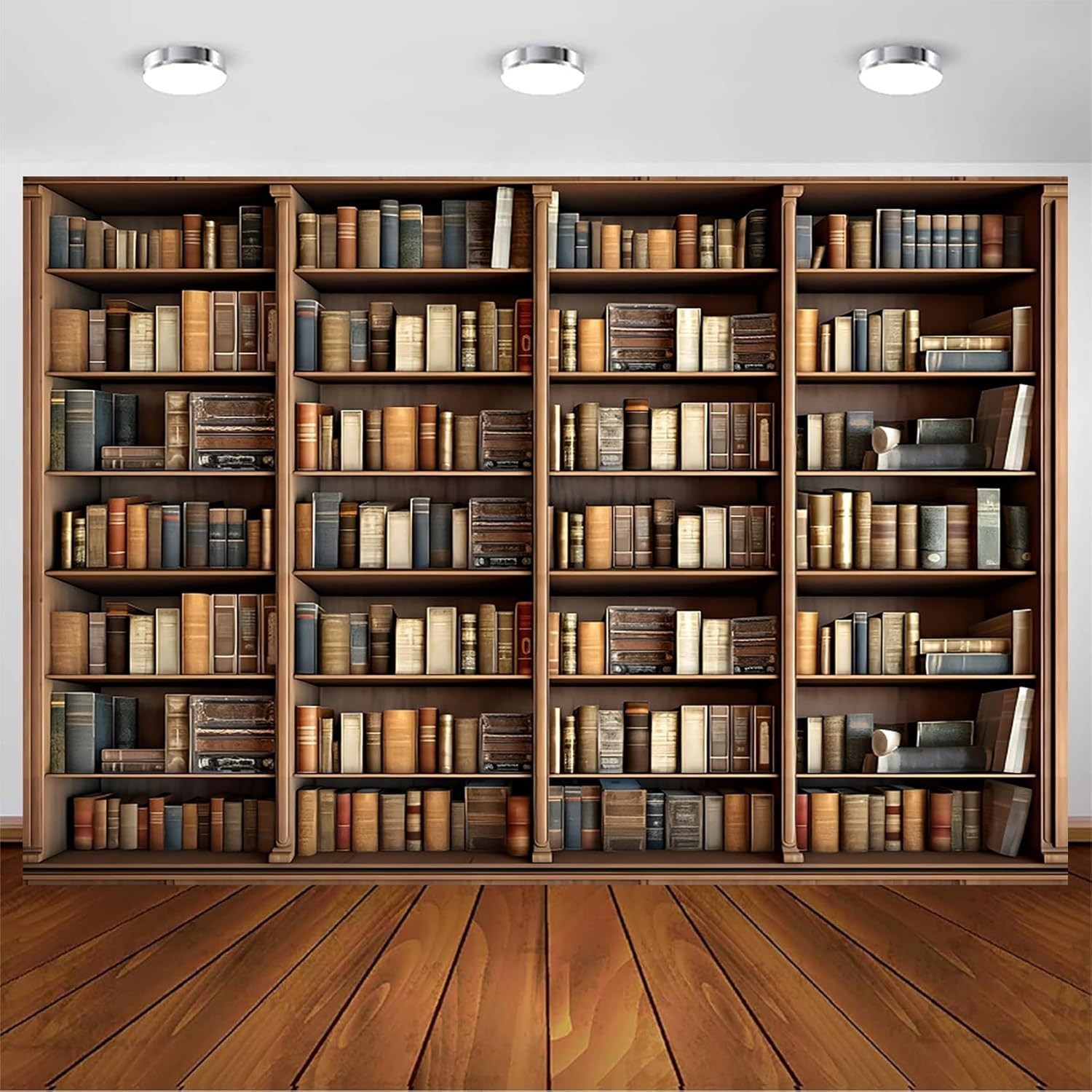 12x10ft Bookshelf Backdrop Vintage Bookcase Theme Photography Background