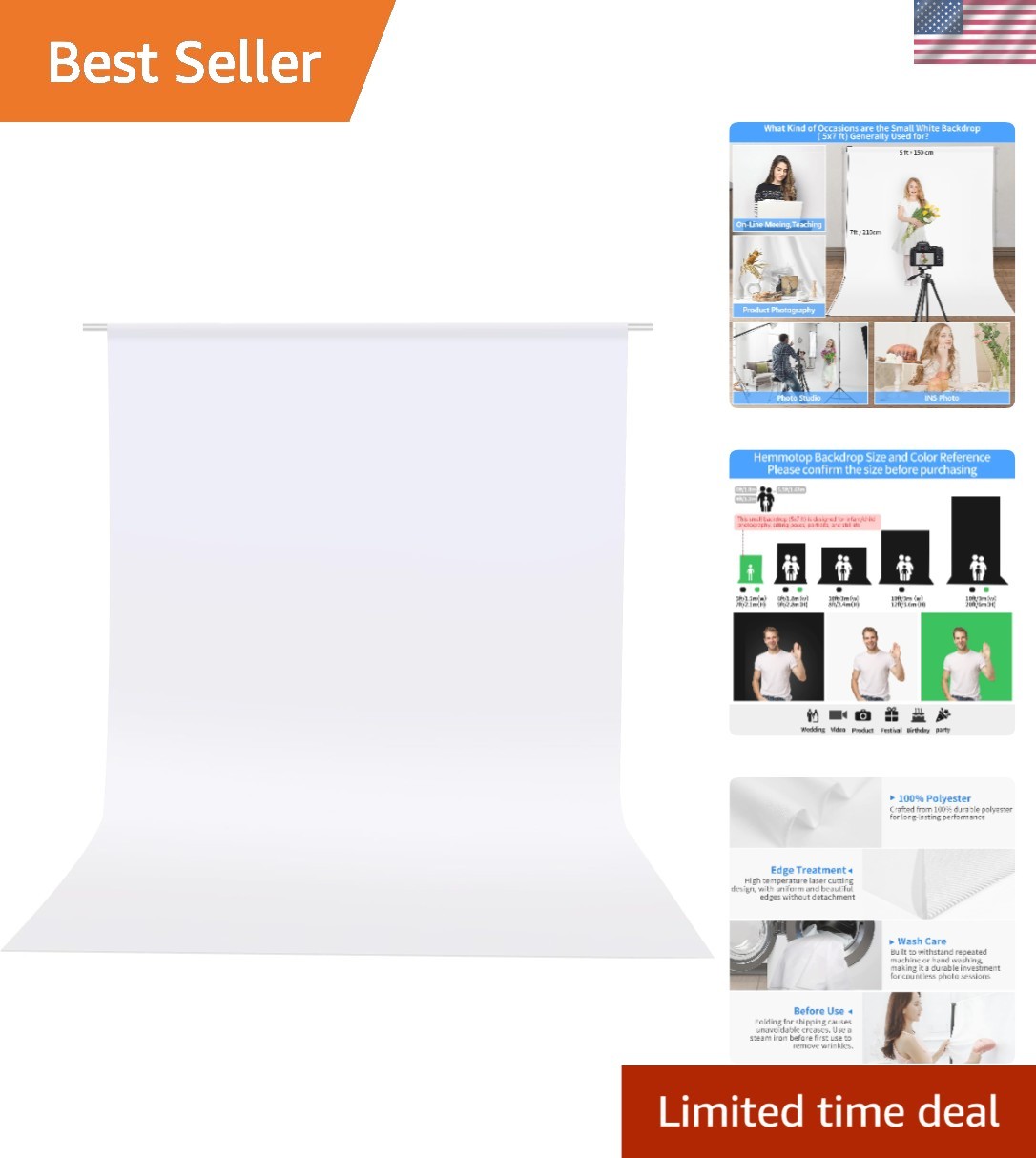 Elegant 5×7 ft White Seamless Background – Perfect for Parties & Photoshoots