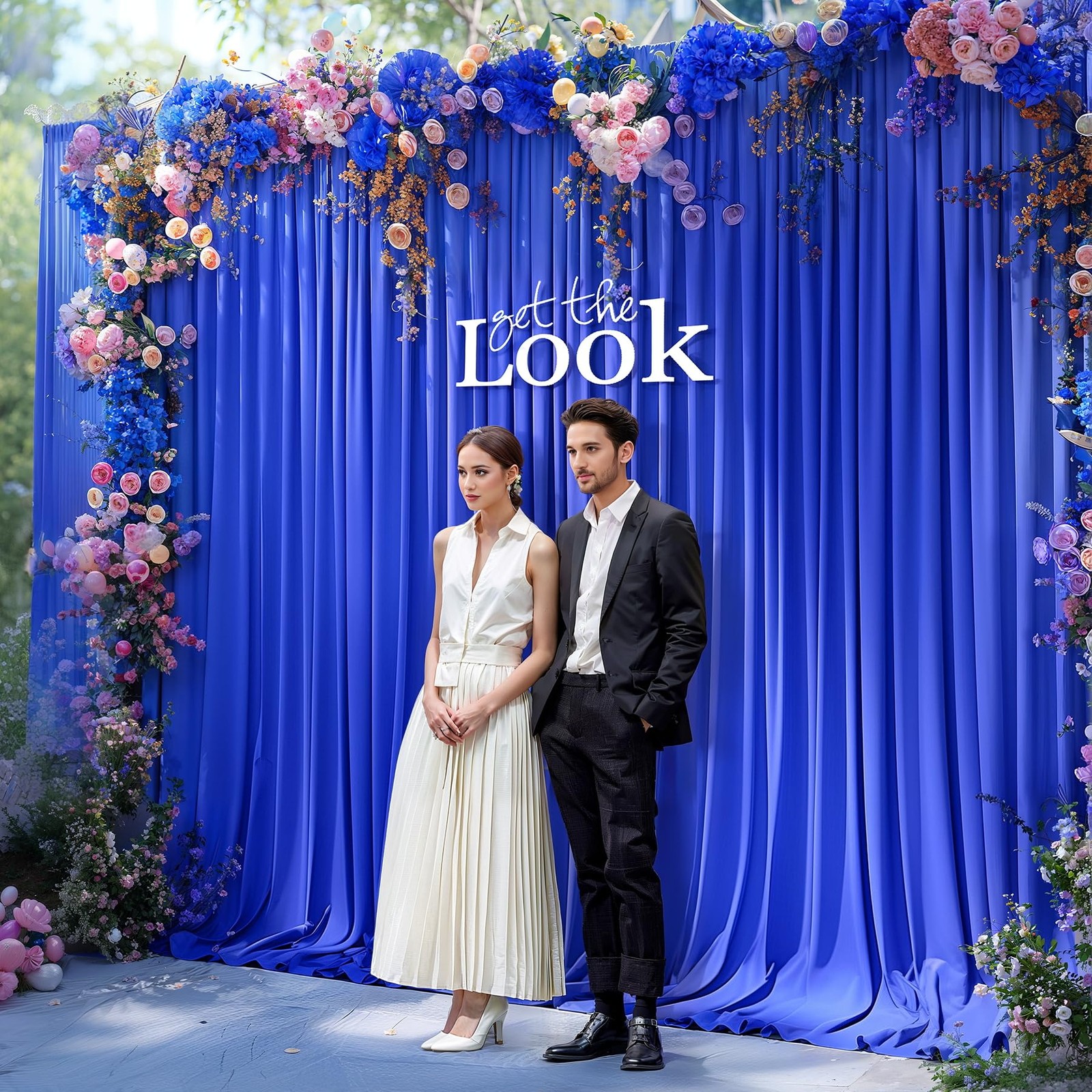 10x10ft Royal Blue Backdrop Curtain Panels Wrinkle Free Polyester Photo