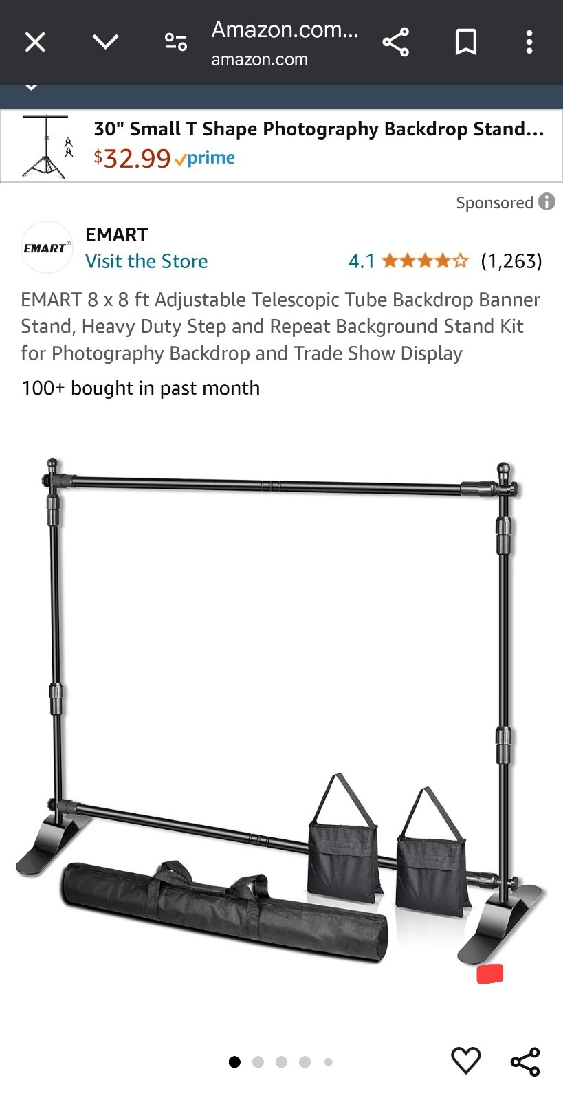 8x8ft Adjustable Telescopic Aluminum Backdrop Banner Stand for Photography an…
