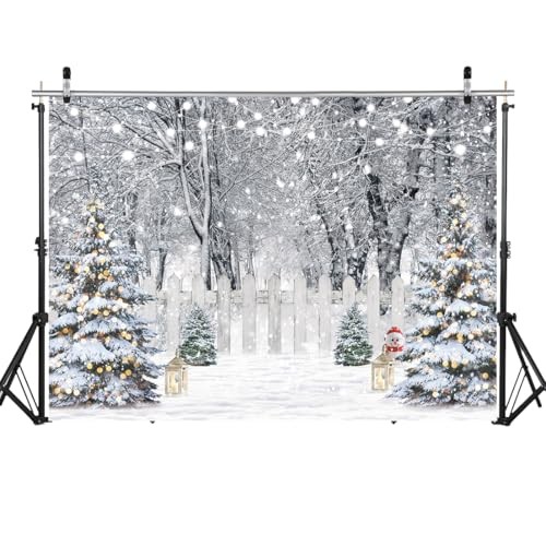 Snowy Forest Backdrop – Winter Party Background – Snowflake – 7x5ft
