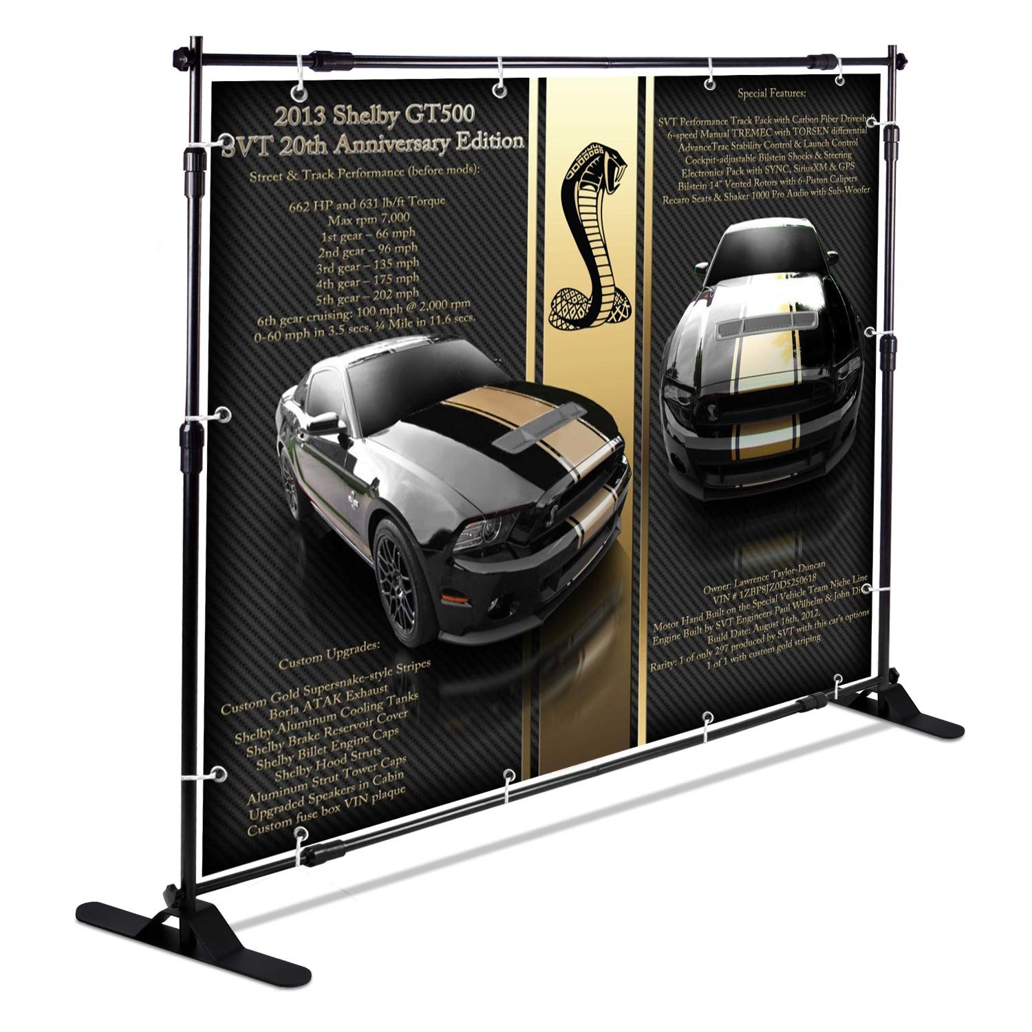10 x 8 ft Heavy Duty Backdrop Banner Stand Kit, Adjustable Photography Step a…