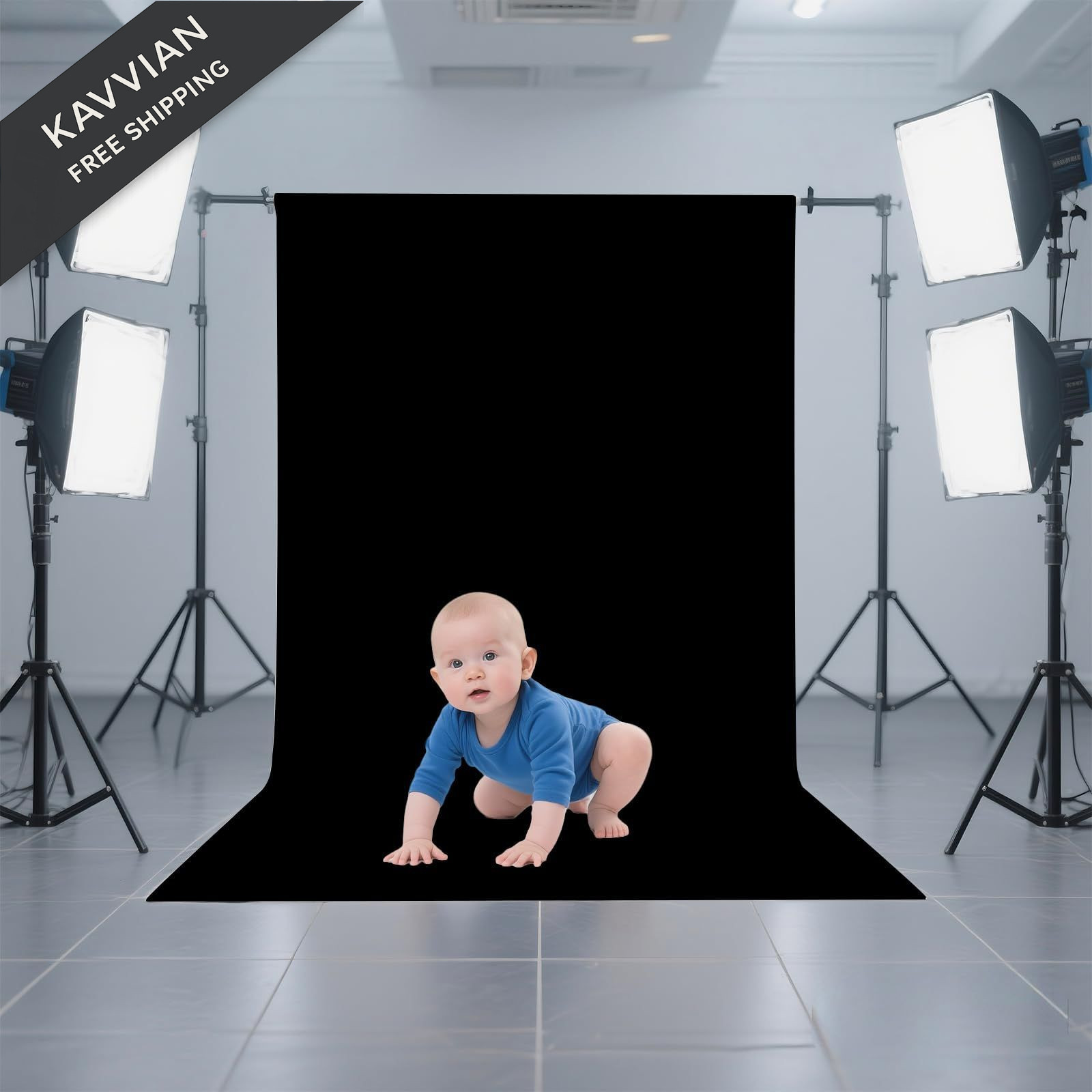 Black Photo Backdrop for Photoshoot, Photography 3×5 FT,