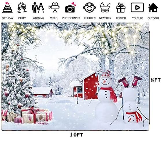 Snow Forest Backdrop for Photography – 10x8ft – Christmas Winter