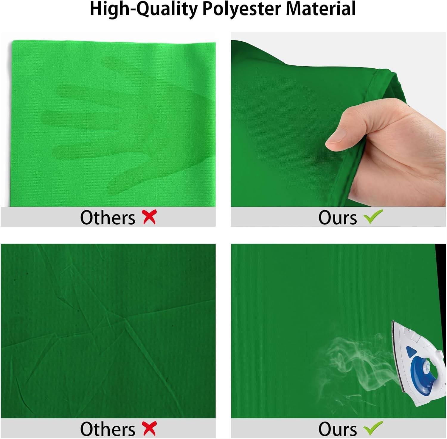 5×6.5ft Green Screen Backdrop, Photography Backdrop Chroma Key Small Greenscr…