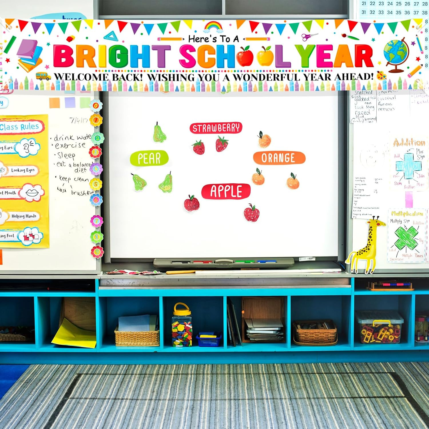 Here’S to a Bright School Year Yard Sign Banner,Back to School Fence Banner for